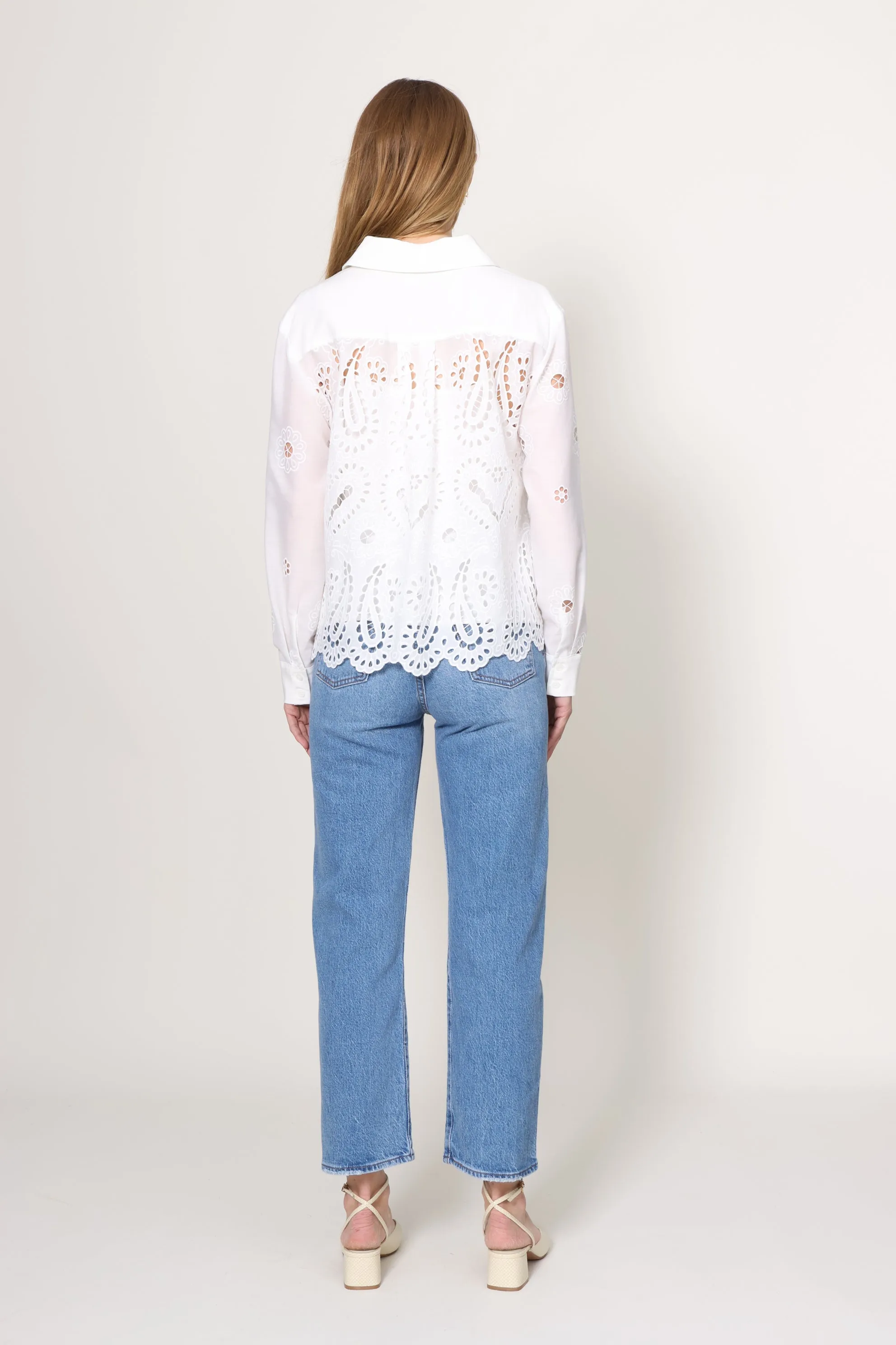 Luna Eyelet Button Down