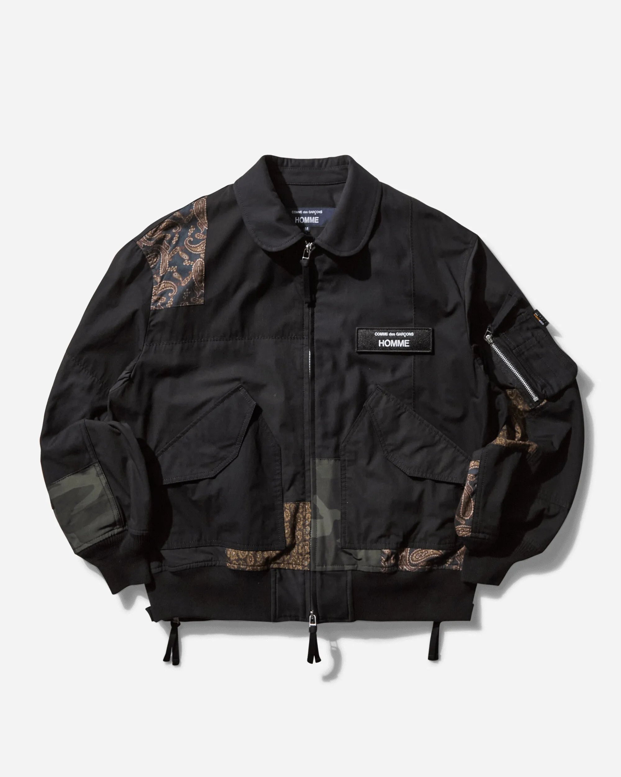 Men's Patchwork Bomber Jacket Black