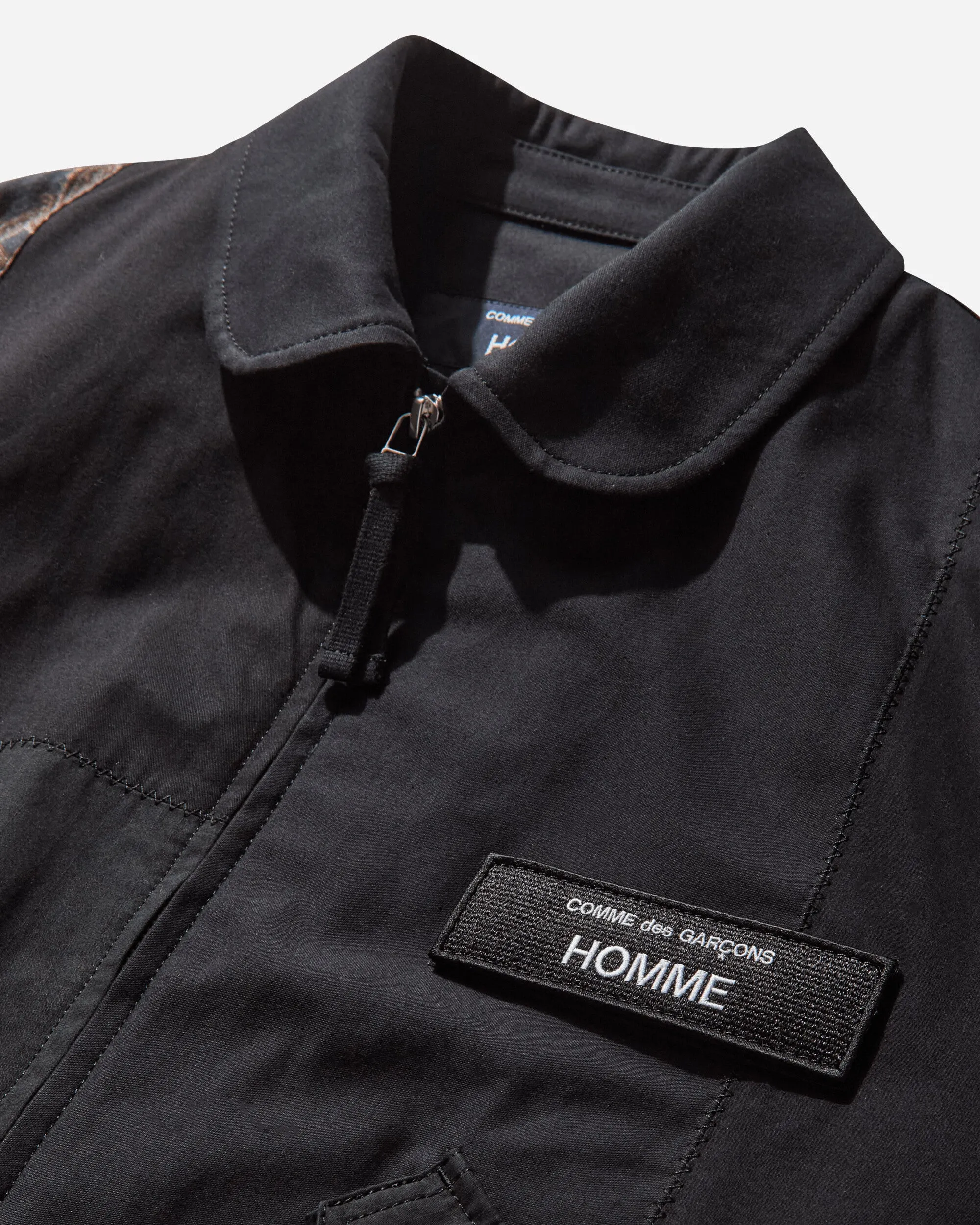 Men's Patchwork Bomber Jacket Black