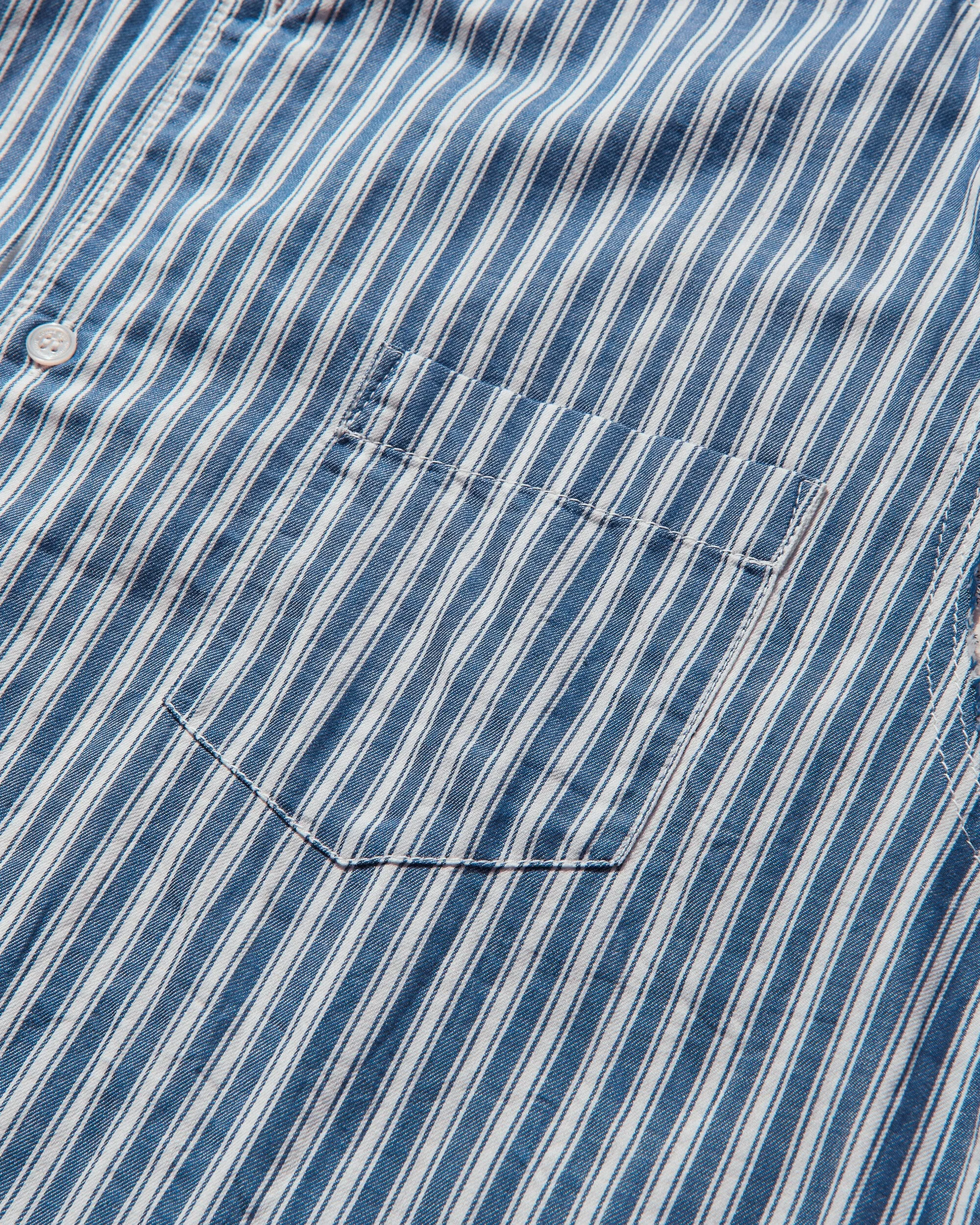 Men's Striped Shortsleeve Shirt Blue