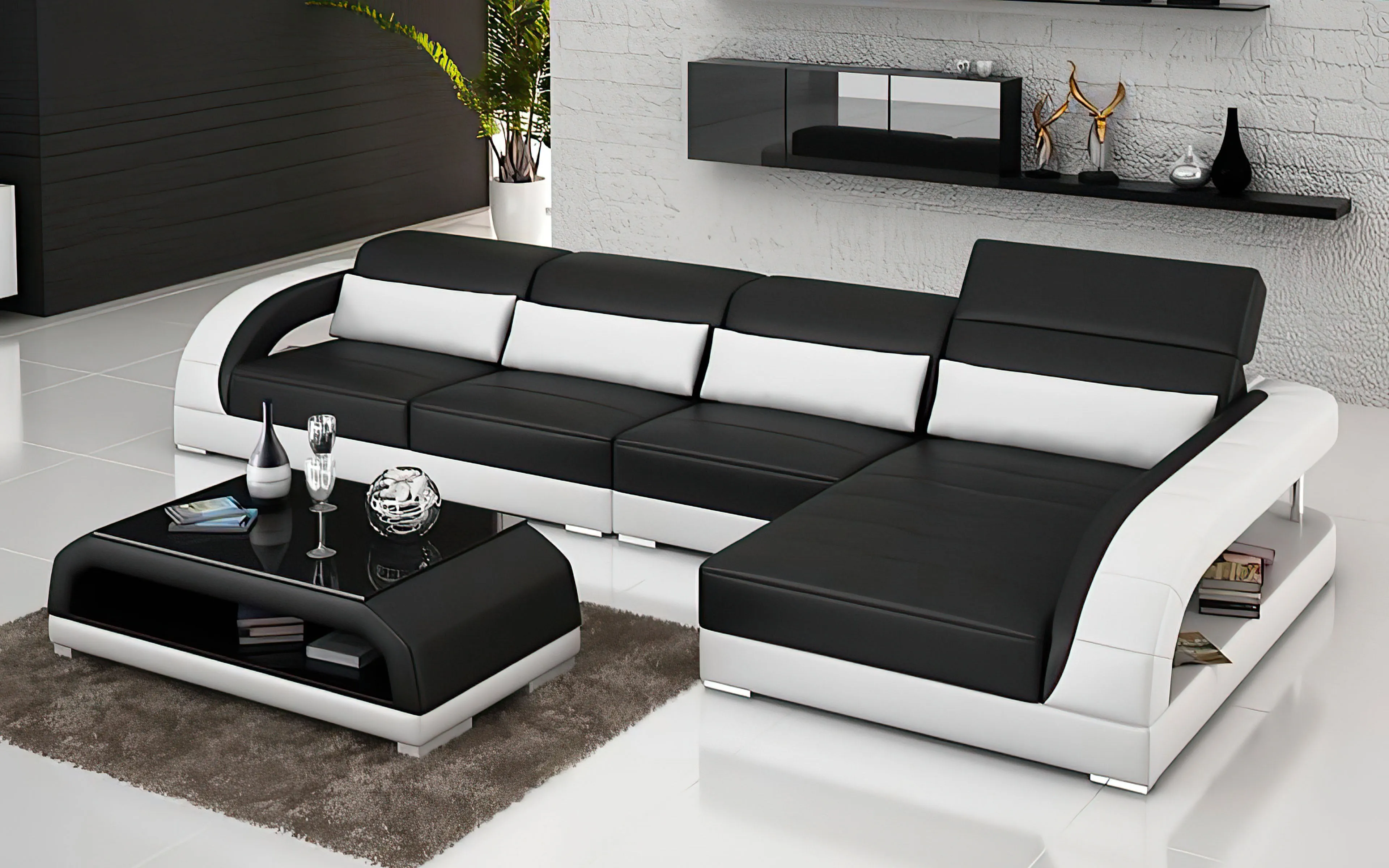 Monte Small Modern Leather Sectional