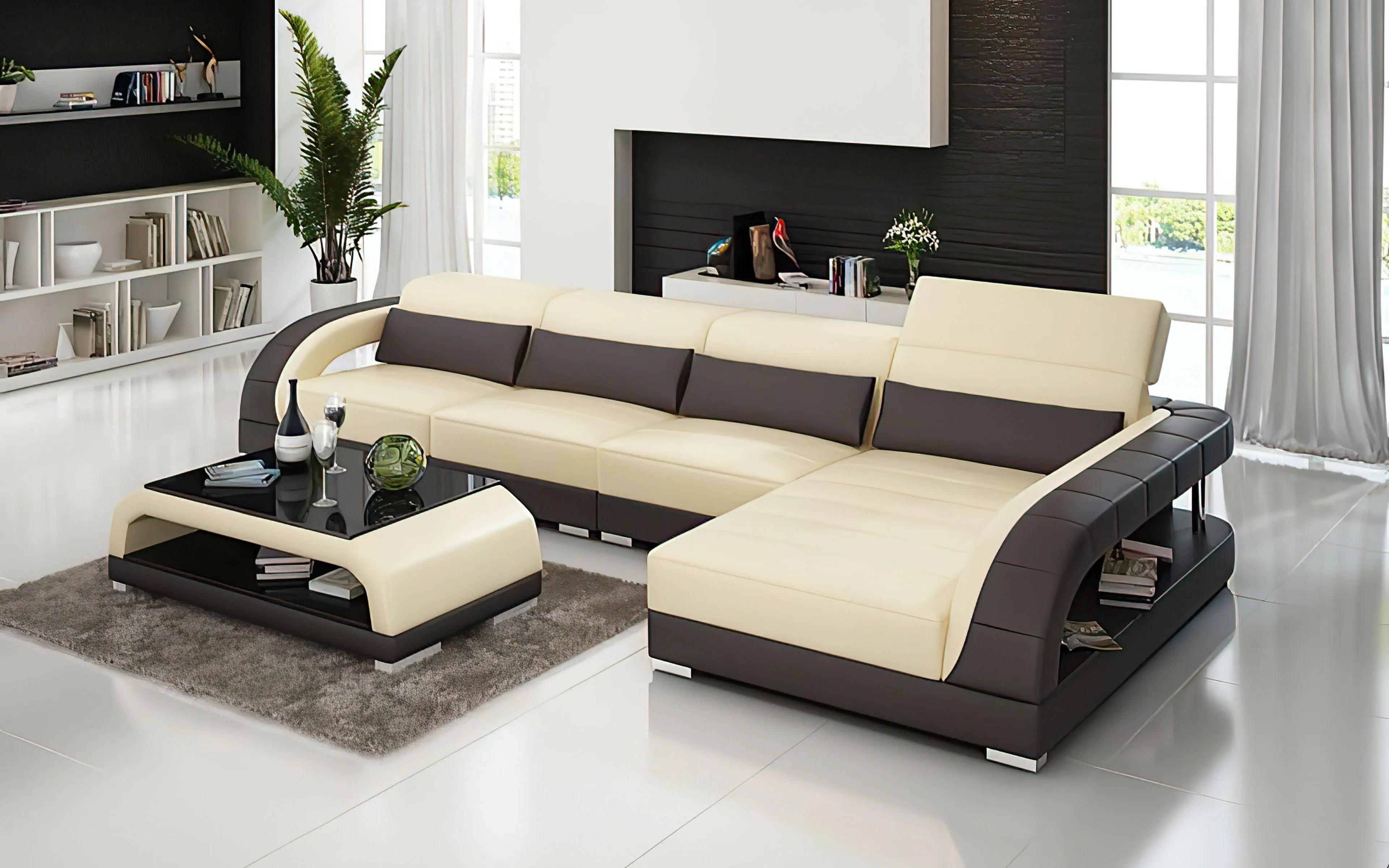 Monte Small Modern Leather Sectional