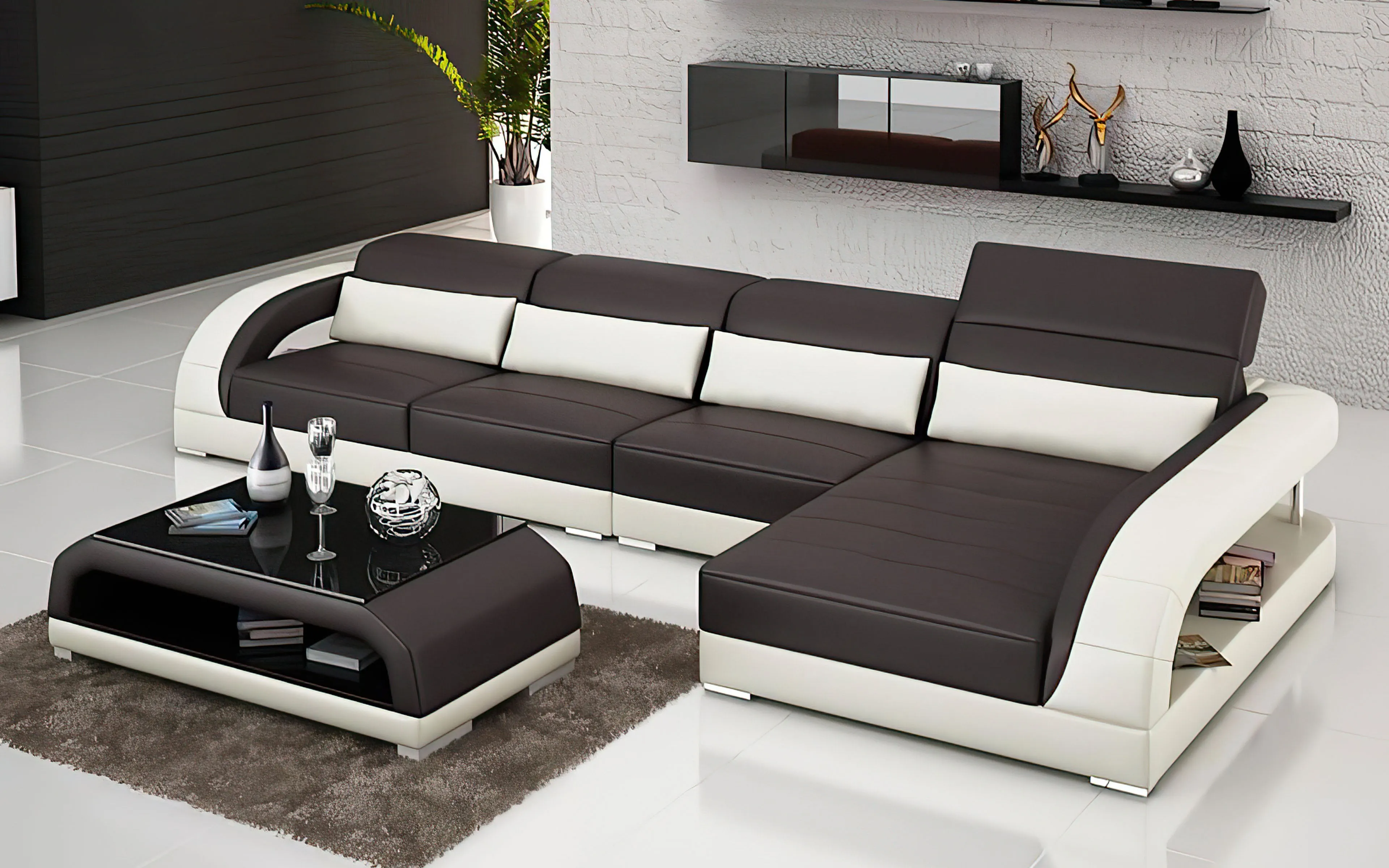 Monte Small Modern Leather Sectional