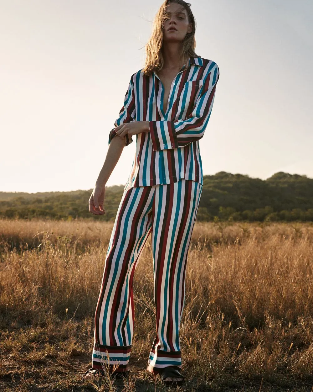 Multi Stripe PJ Top