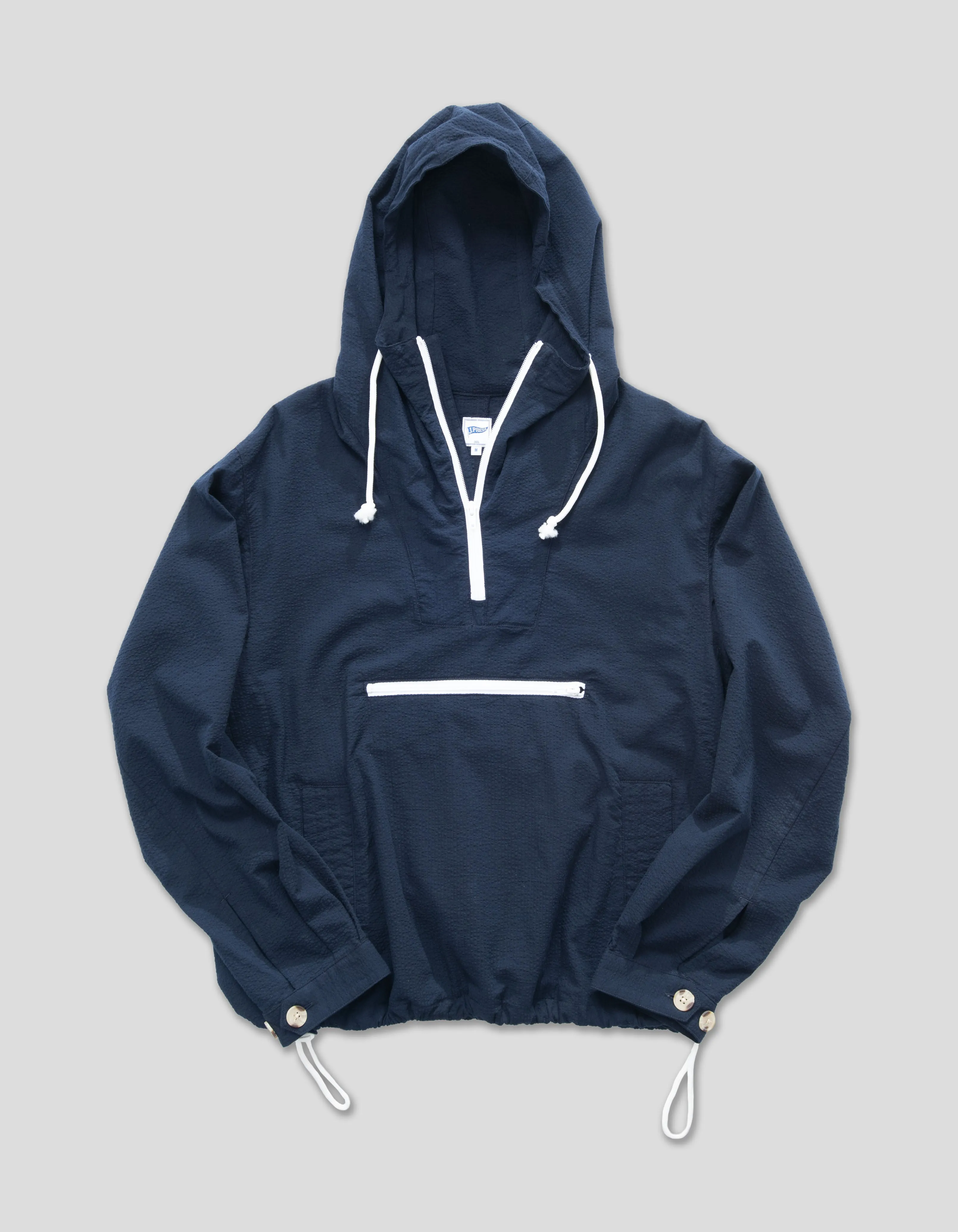 NAVY SEERSUCKER ANORAK