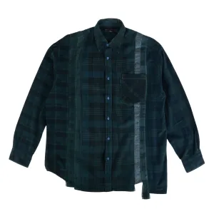 Needles Flannel 7 Cuts Shirt #QV400-2 Over Dye Dark Green X-Large