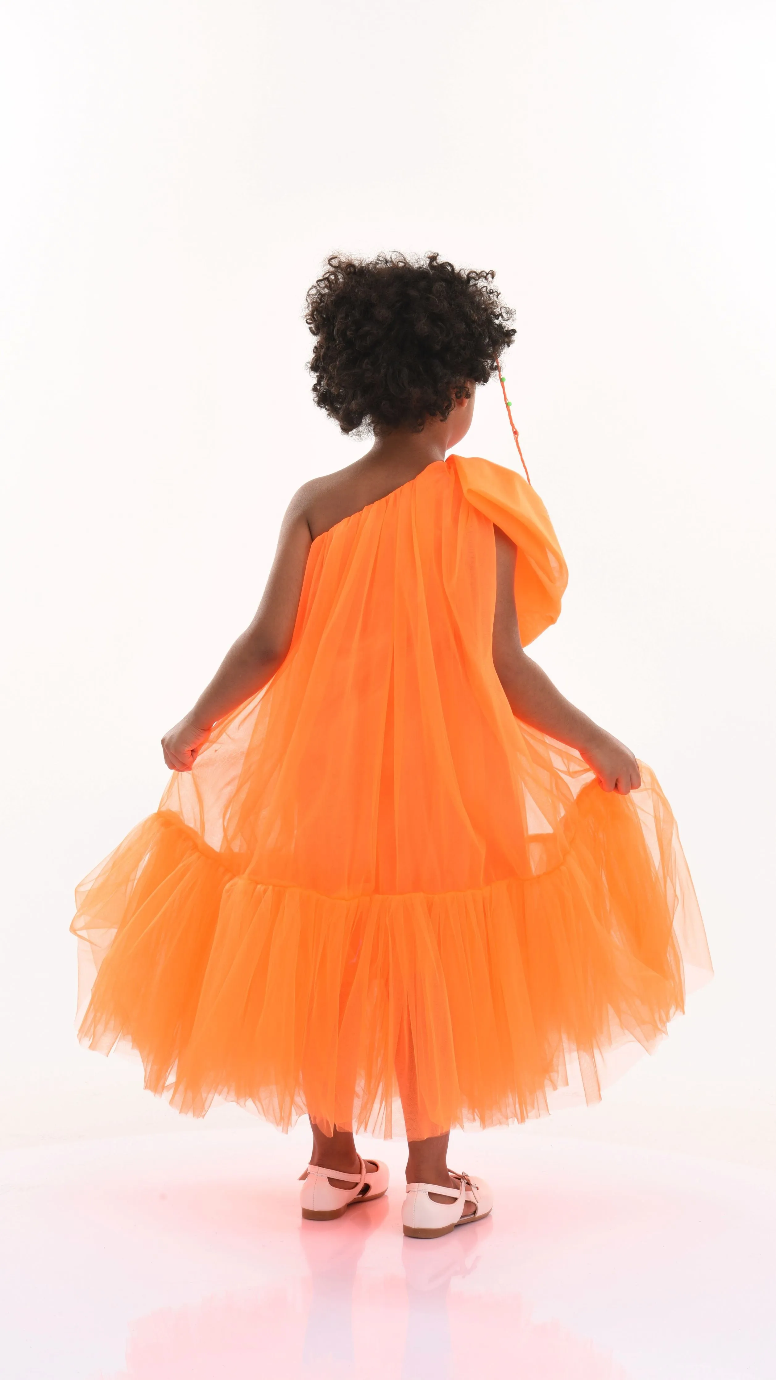 Orange Maggi Neon Bow Tulle Dress