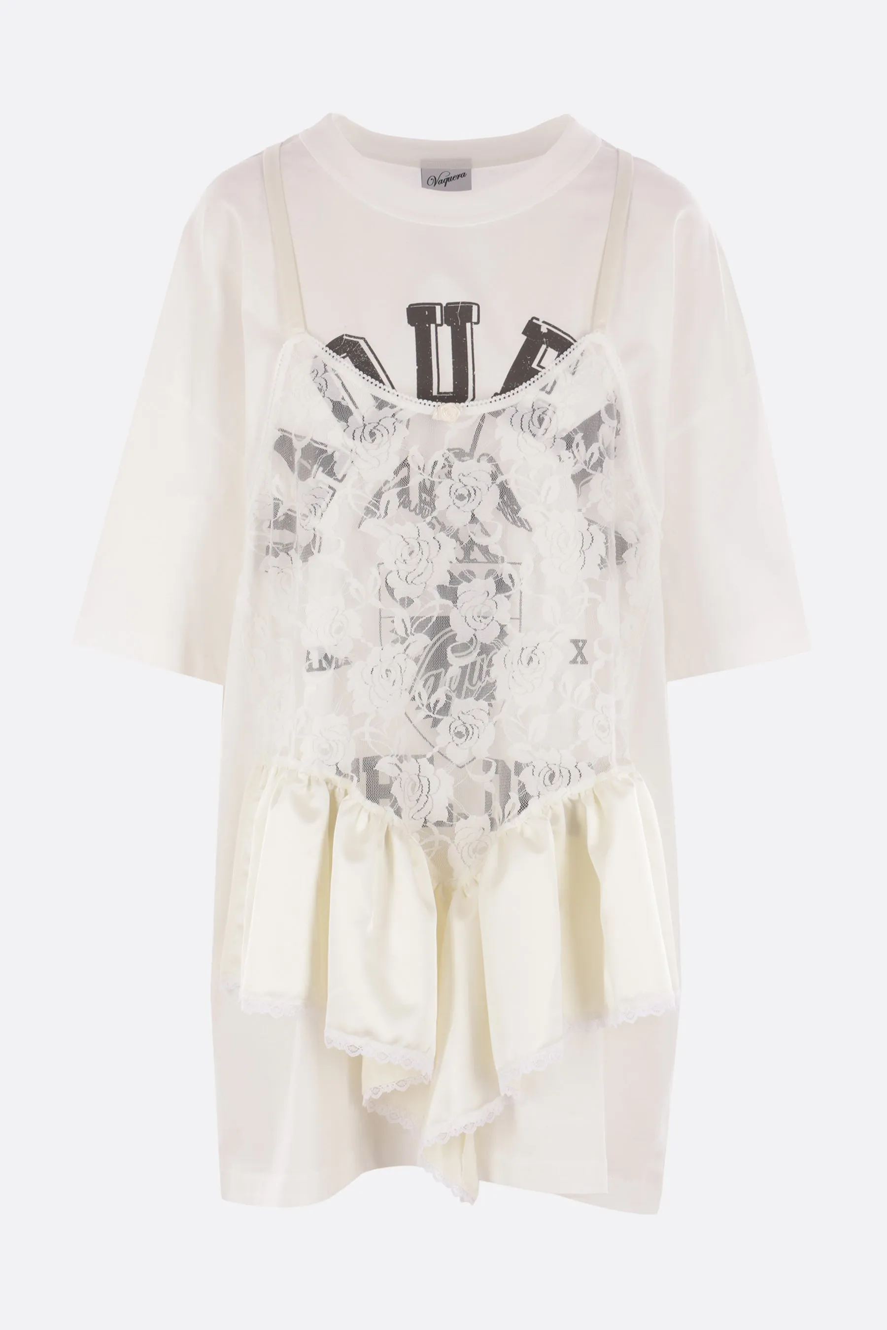 oversized cotton t-shirt with layered top