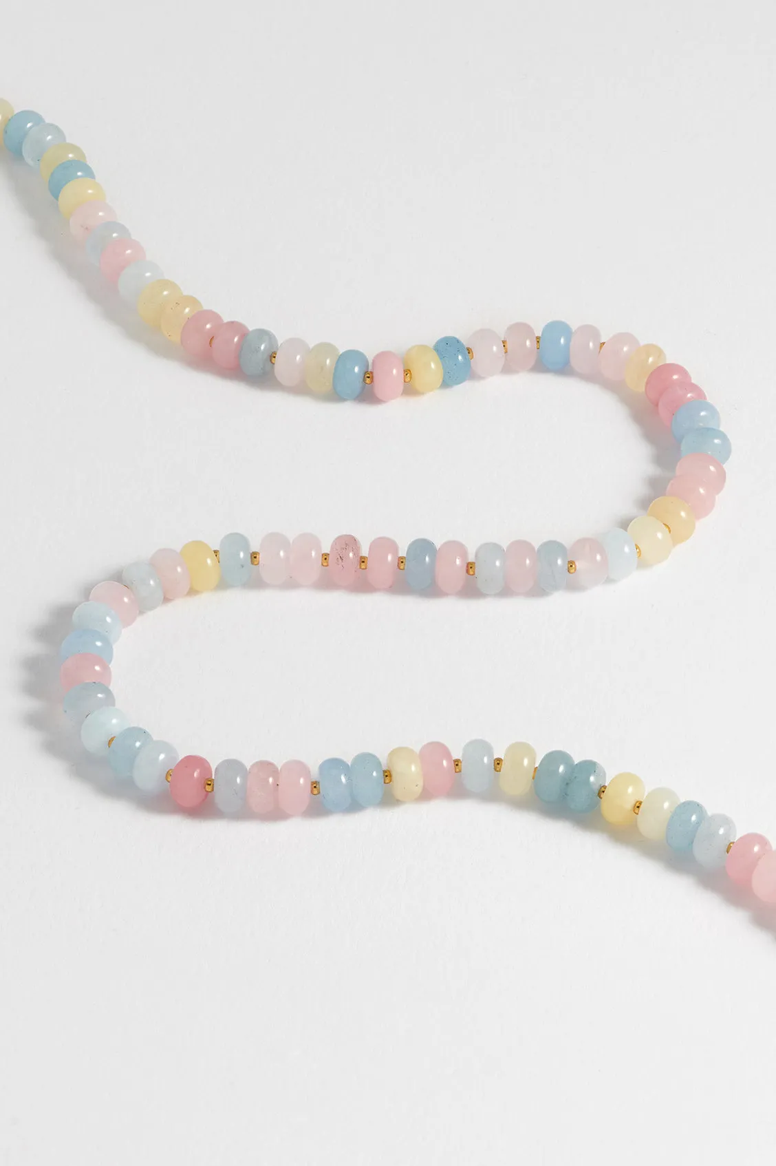 Pastel Multi Gemstone T-Bar Necklace