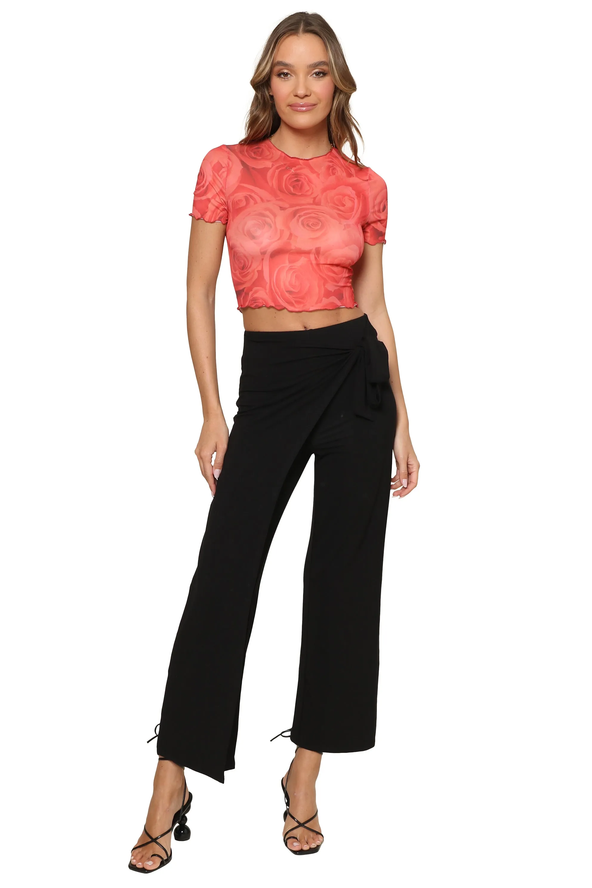 Petal Mesh Cropped Top