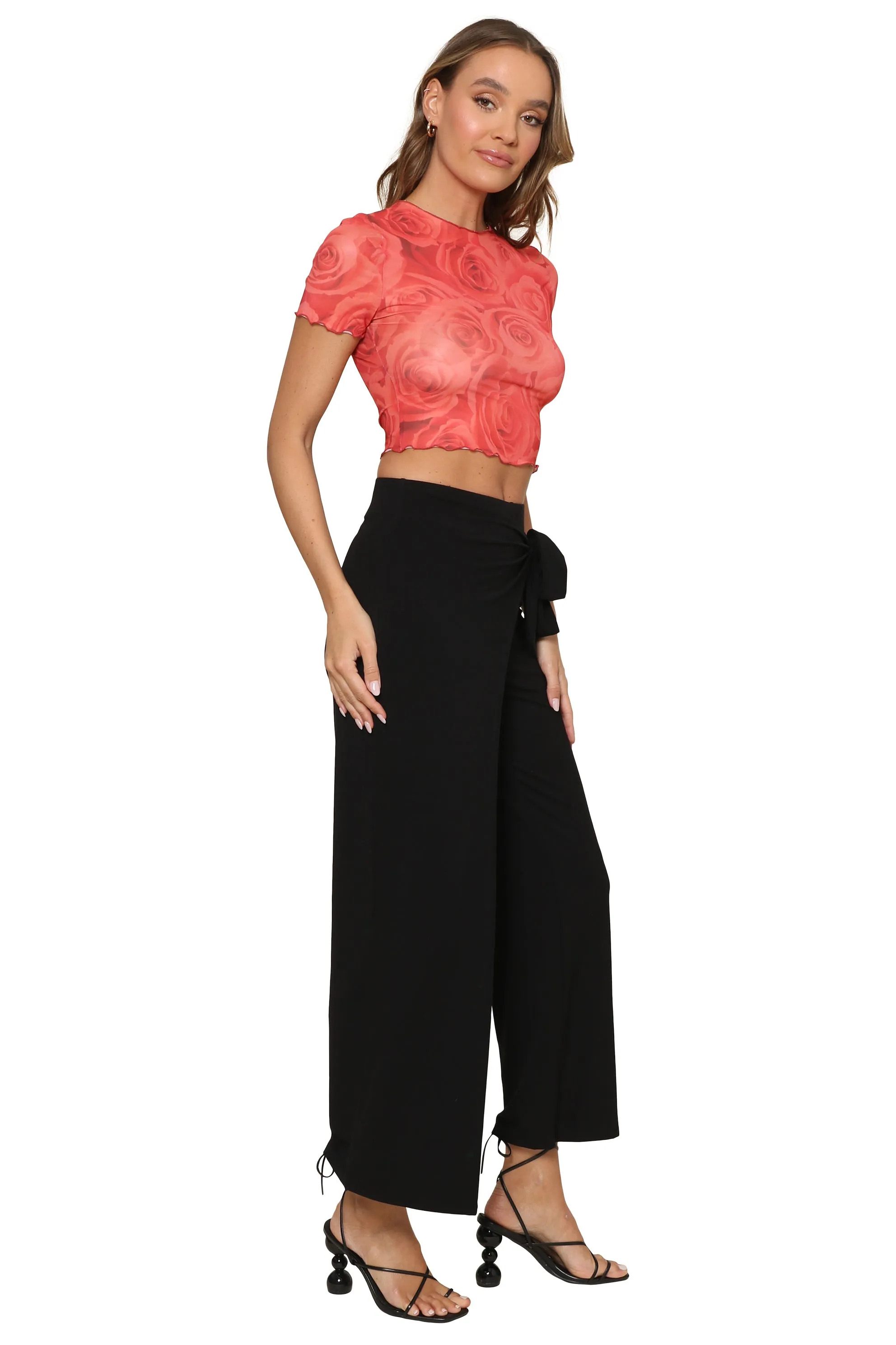 Petal Mesh Cropped Top