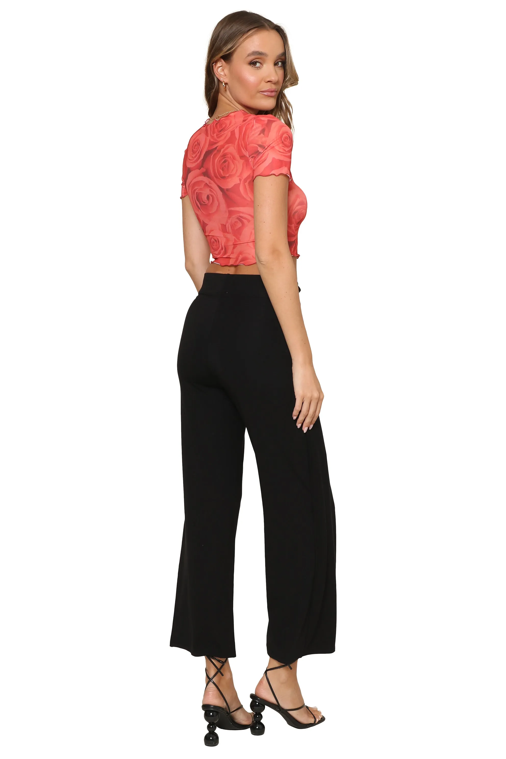 Petal Mesh Cropped Top