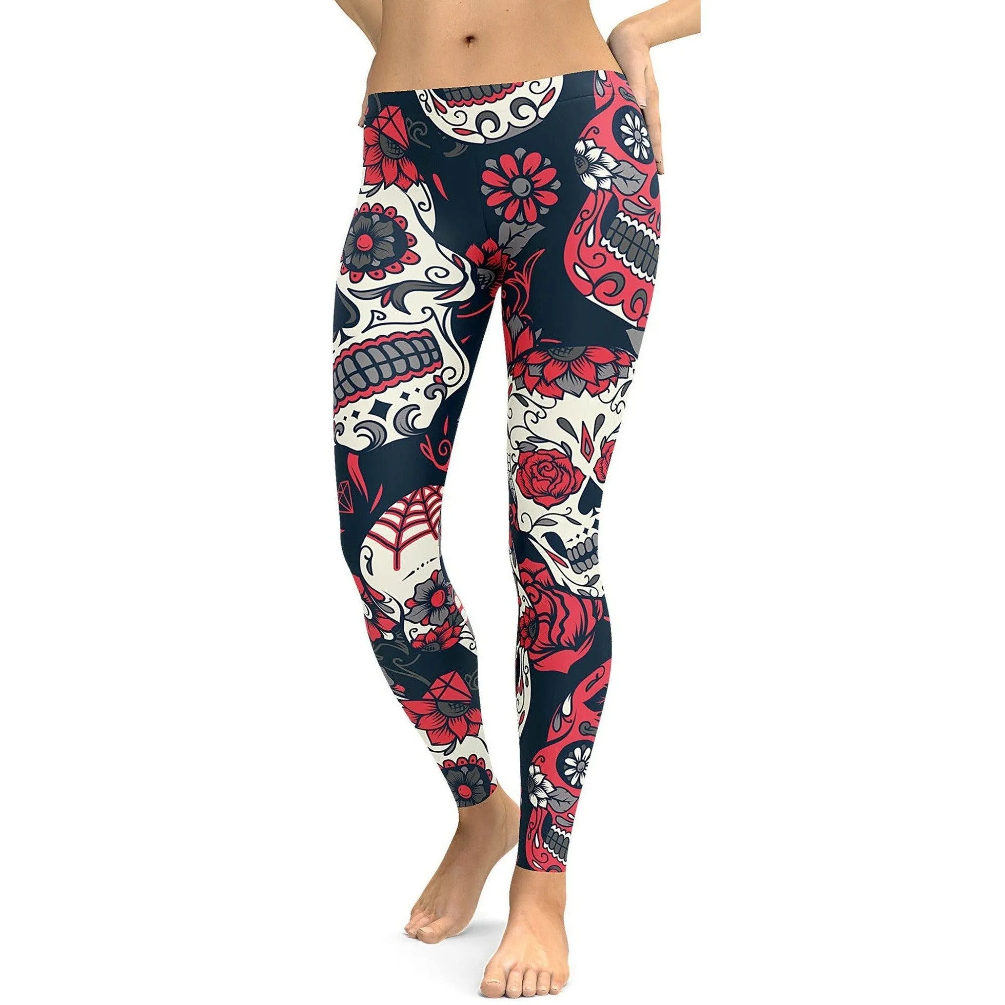 Pink Sugar Skull Leggings