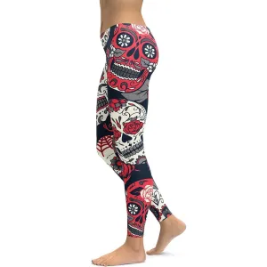 Pink Sugar Skull Leggings