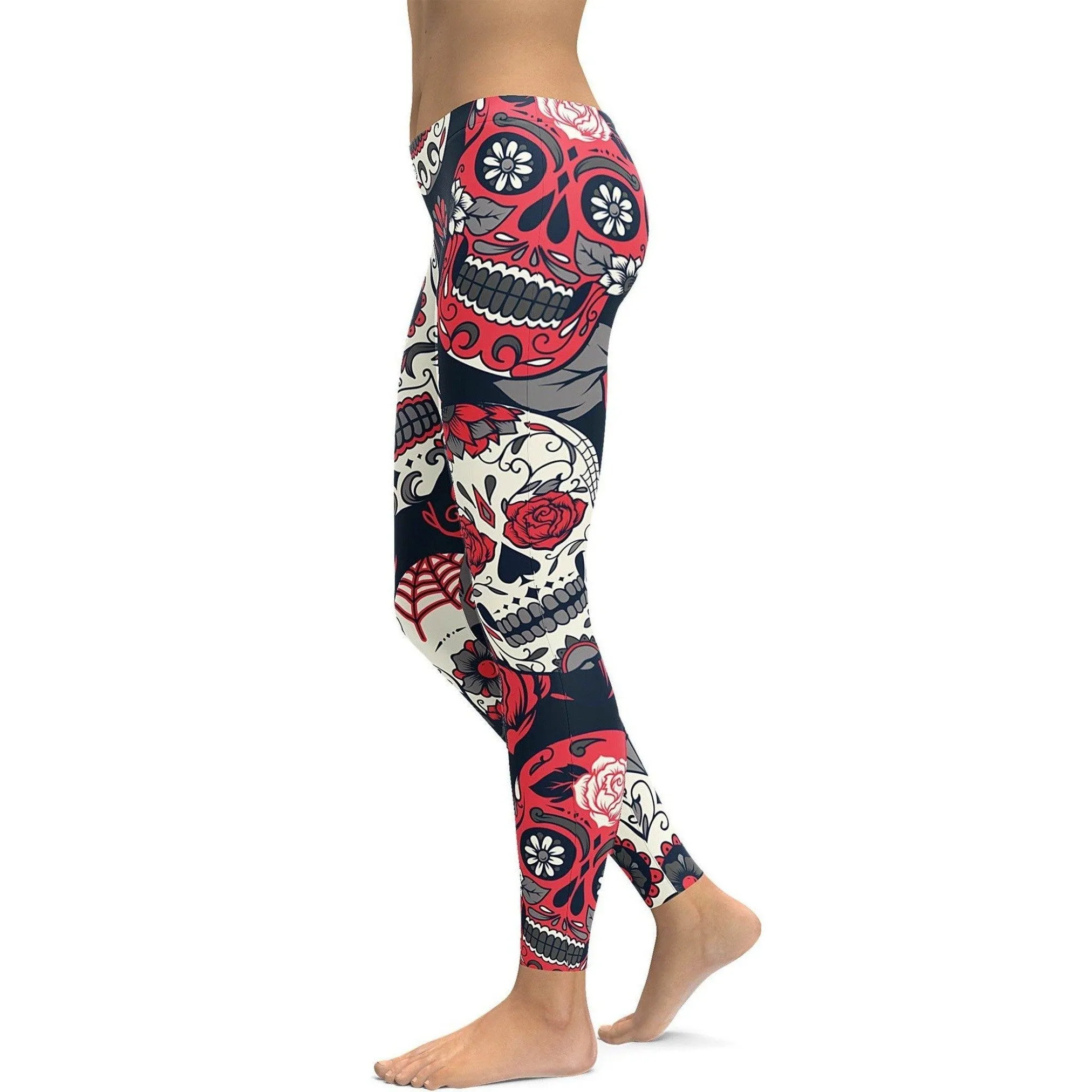Pink Sugar Skull Leggings