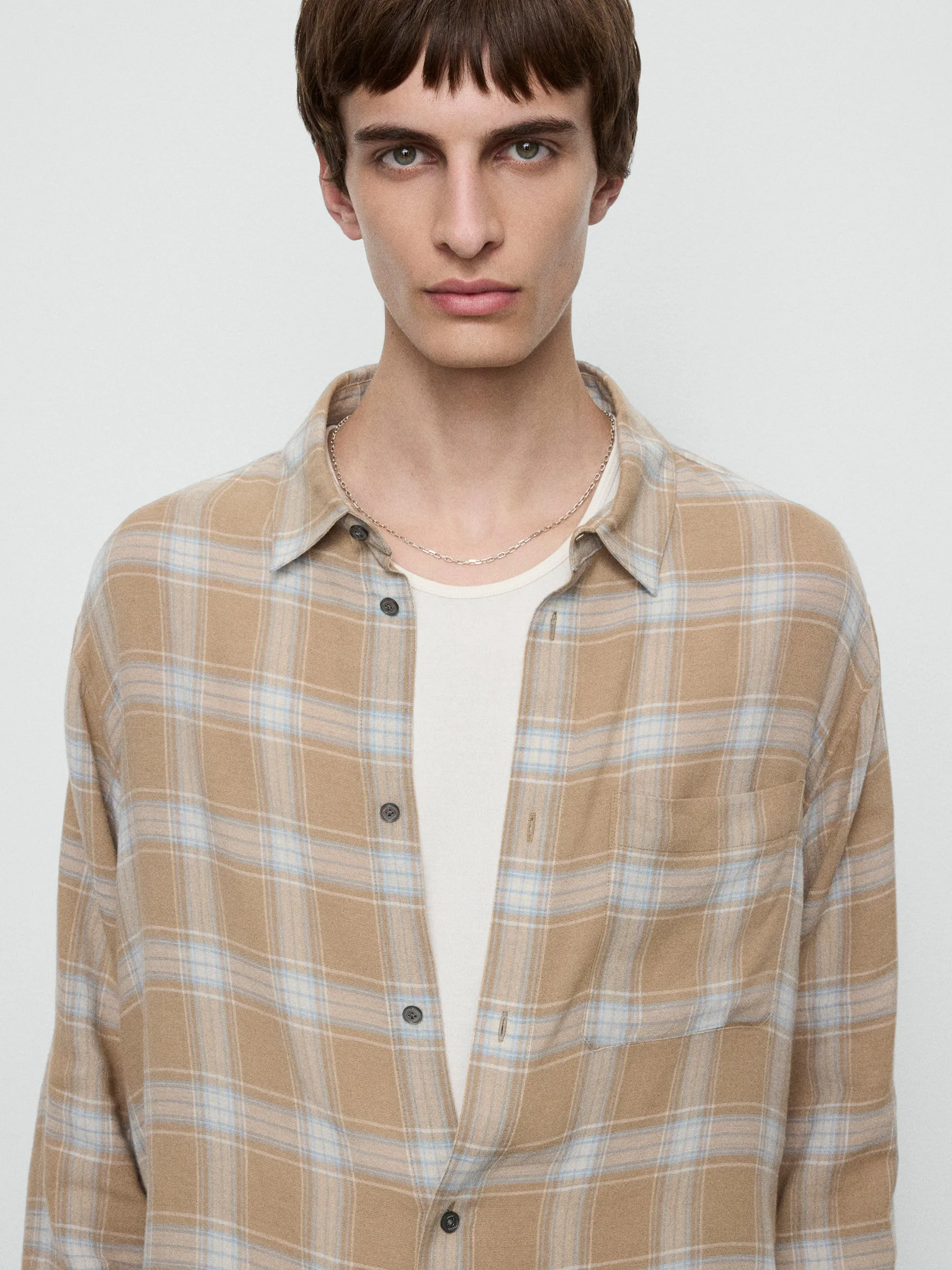 Plaid Shirt -- Beige Plaid