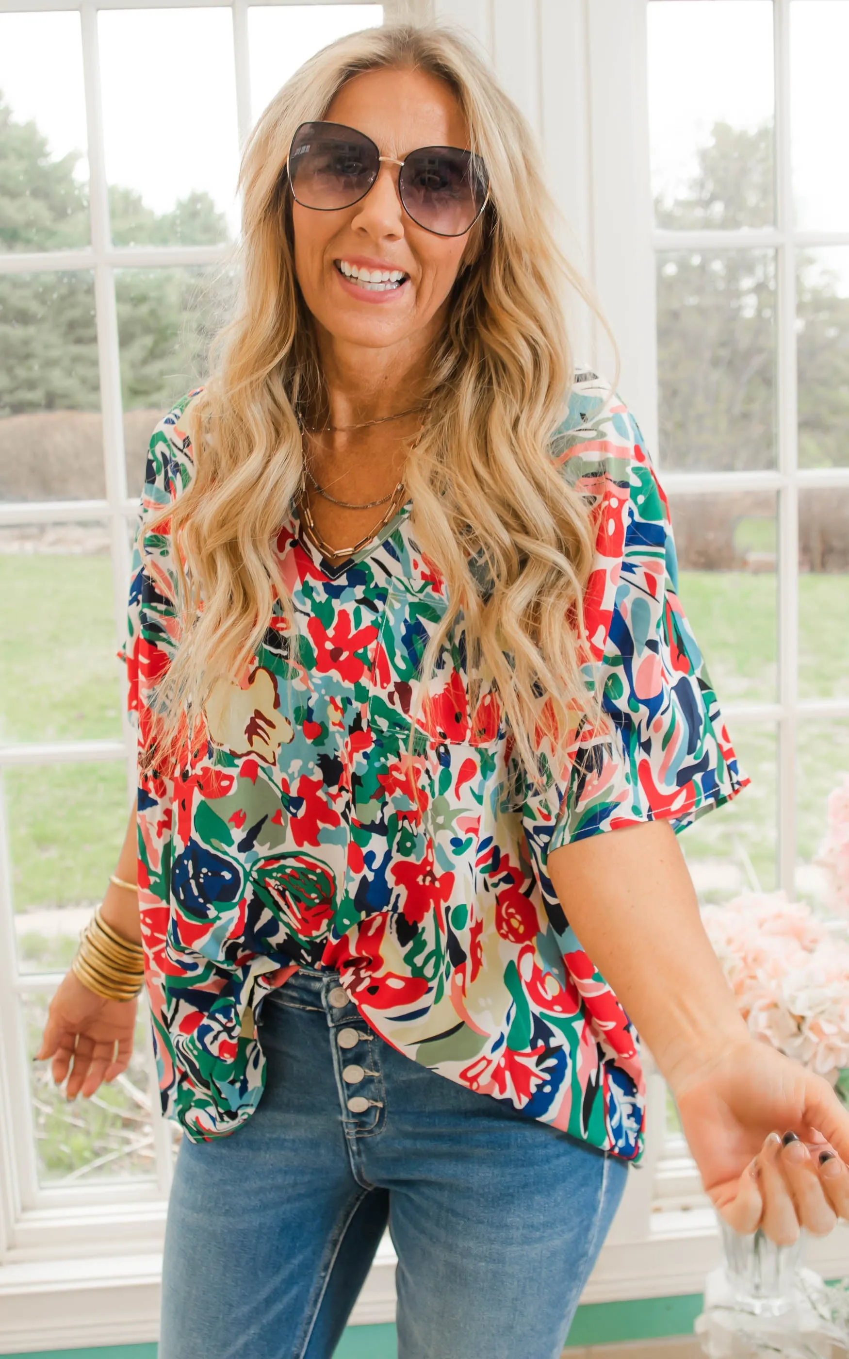 Pop of Floral Oversized Top | FINAL SALE
