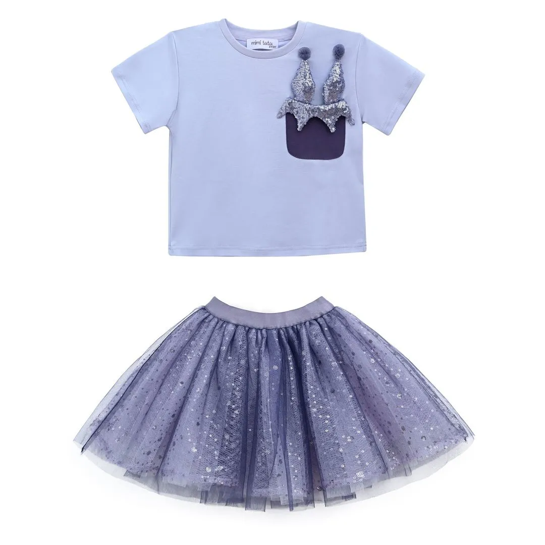 Purple Glimmer Applique Outfit