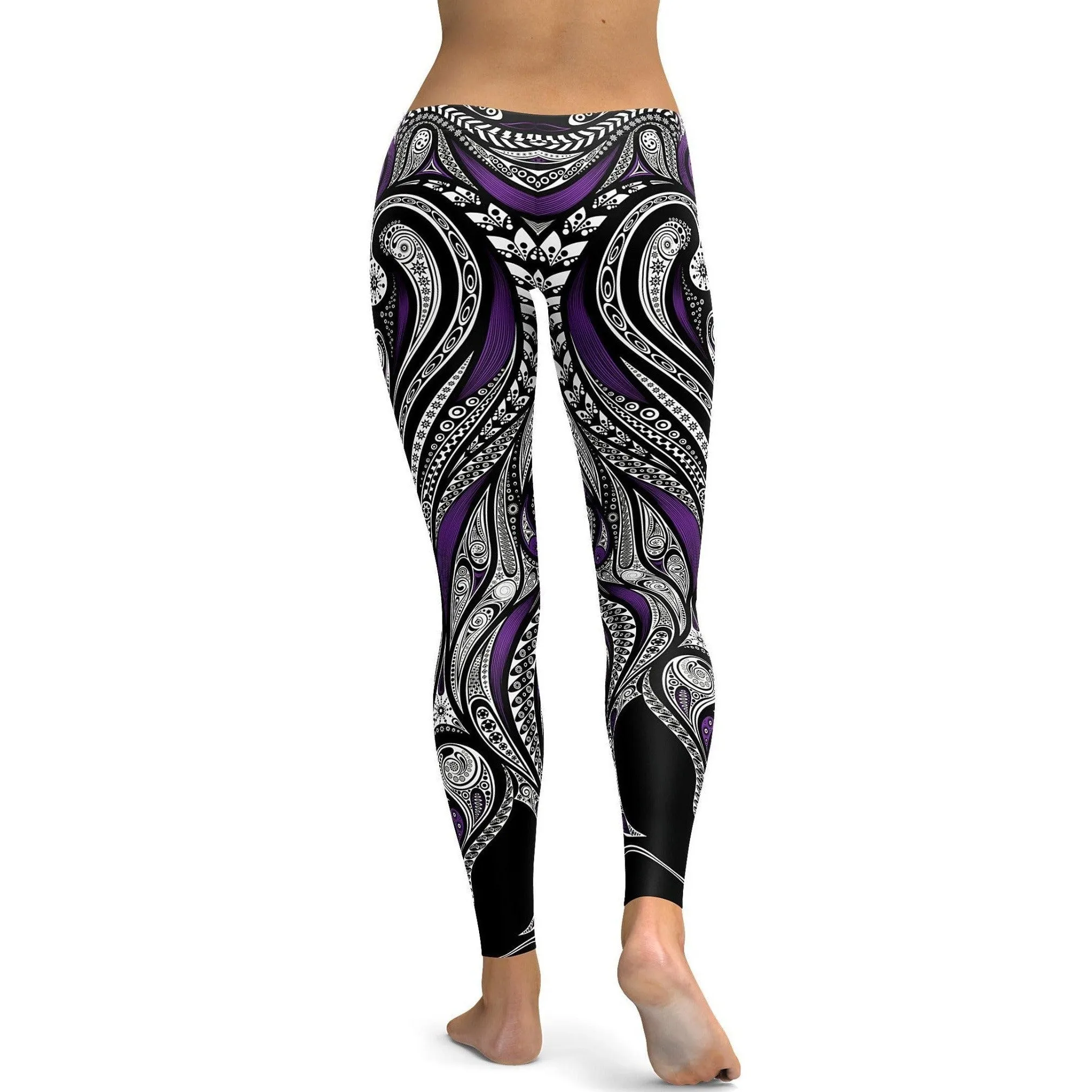 Purple Ornament Pattern Leggings