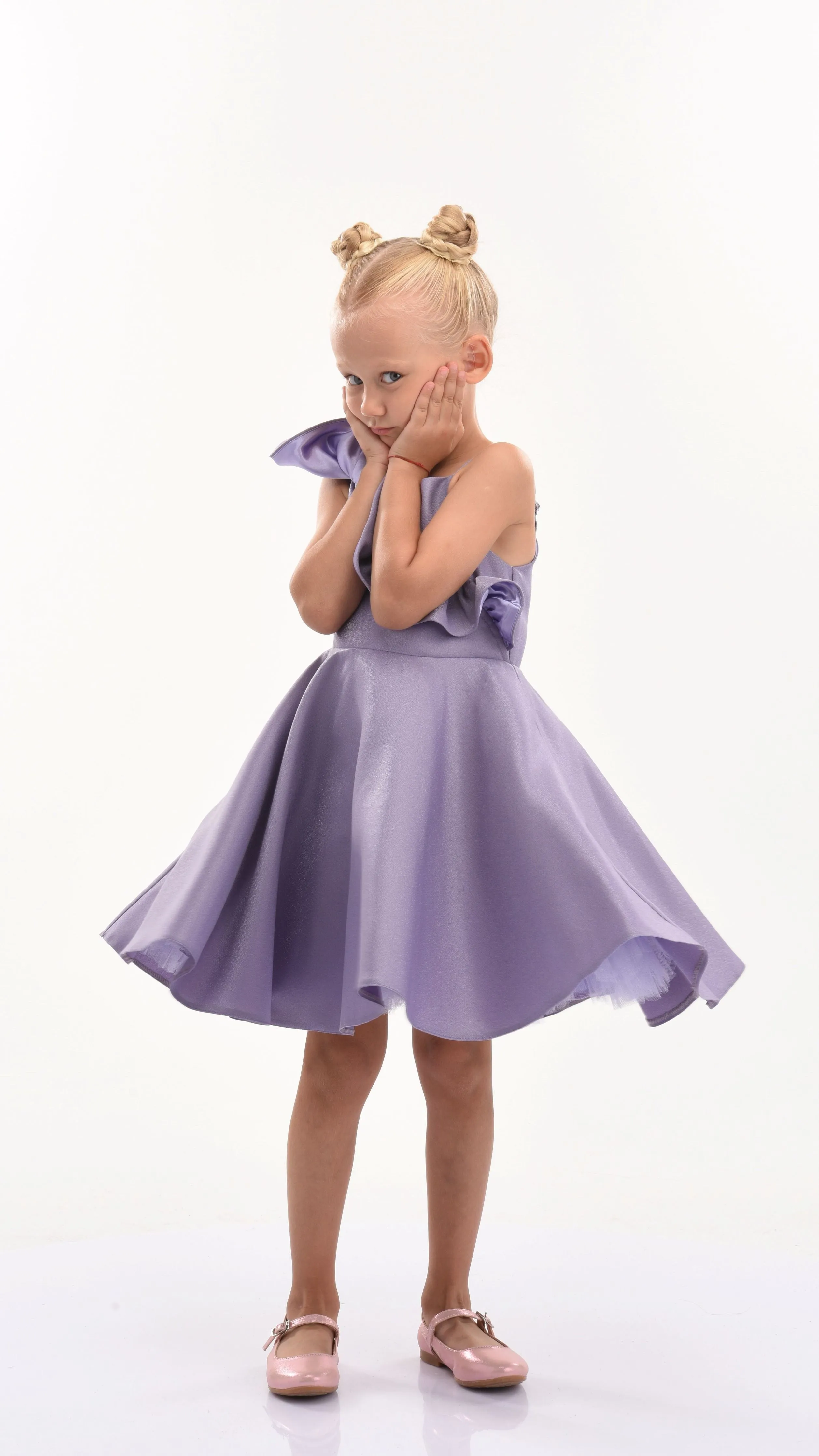 Purple Riviera Off Shoulder Ruffle Dress
