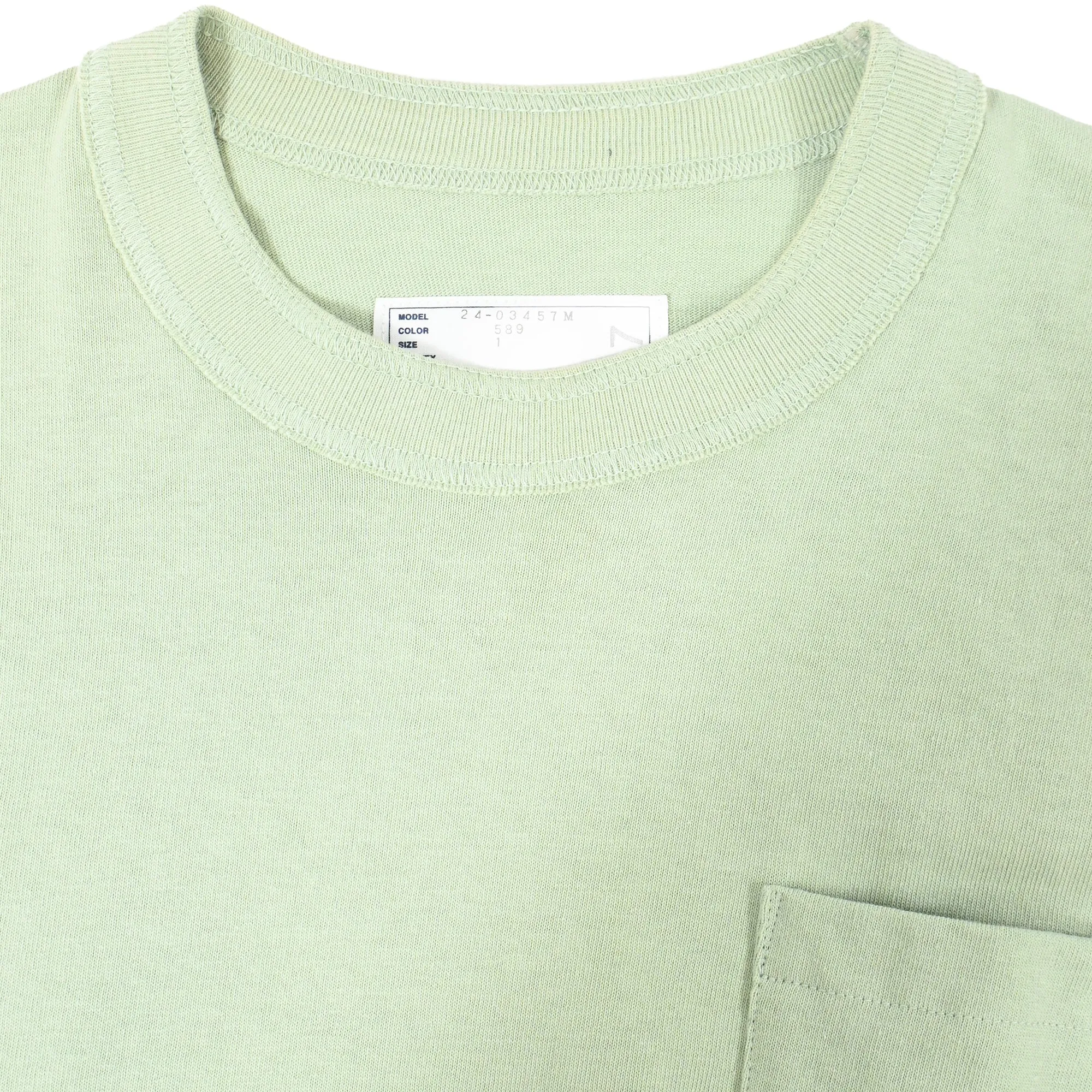 Sacai Panelled T-Shirt in Green Cotton