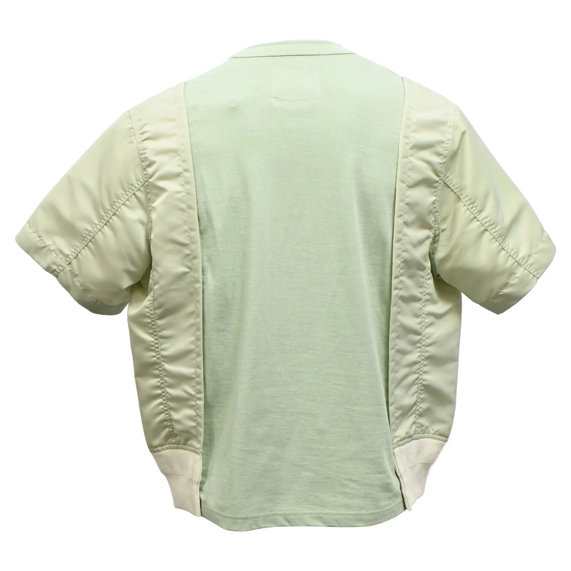Sacai Panelled T-Shirt in Green Cotton