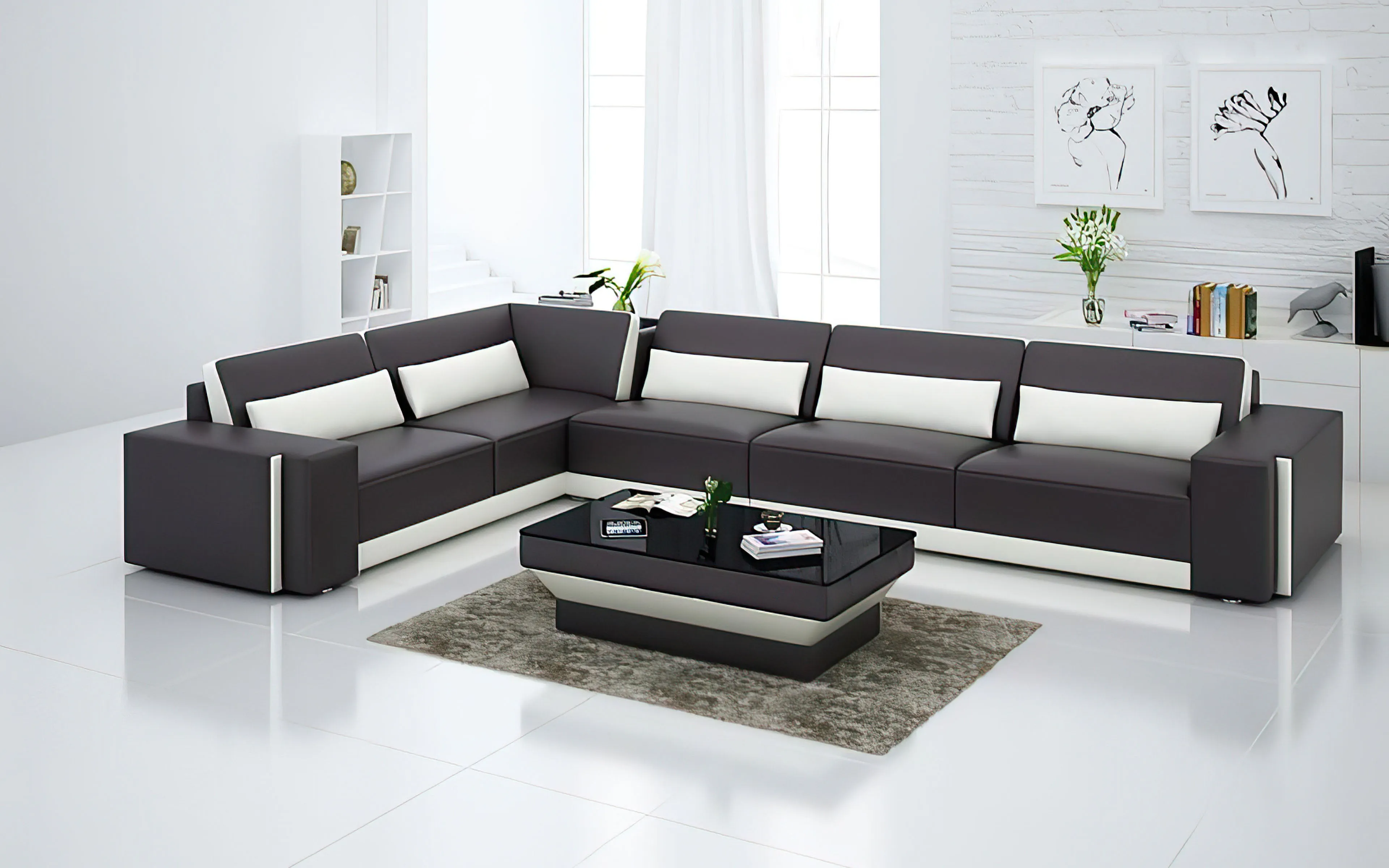 Silian Modern Leather Sectional