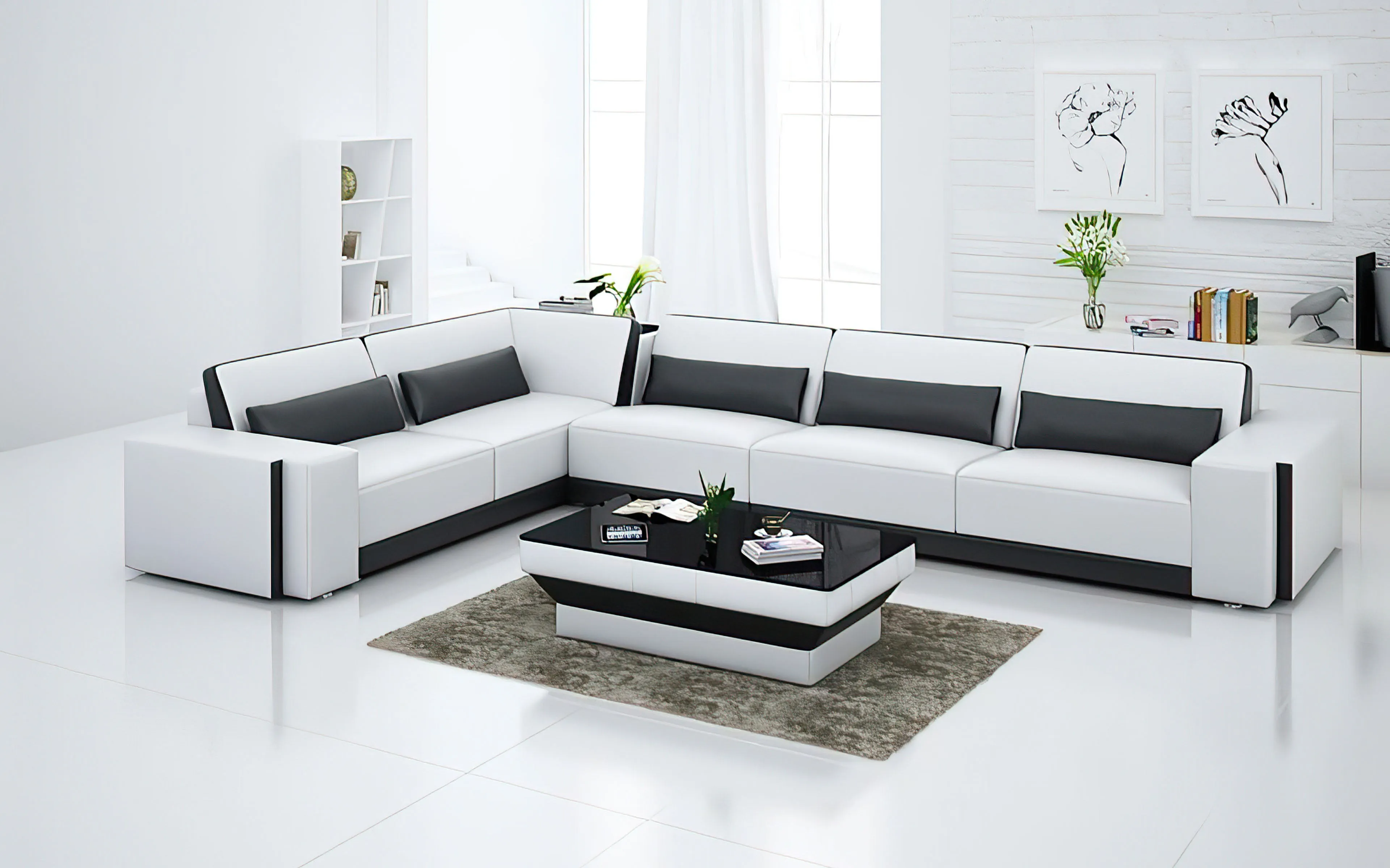 Silian Modern Leather Sectional