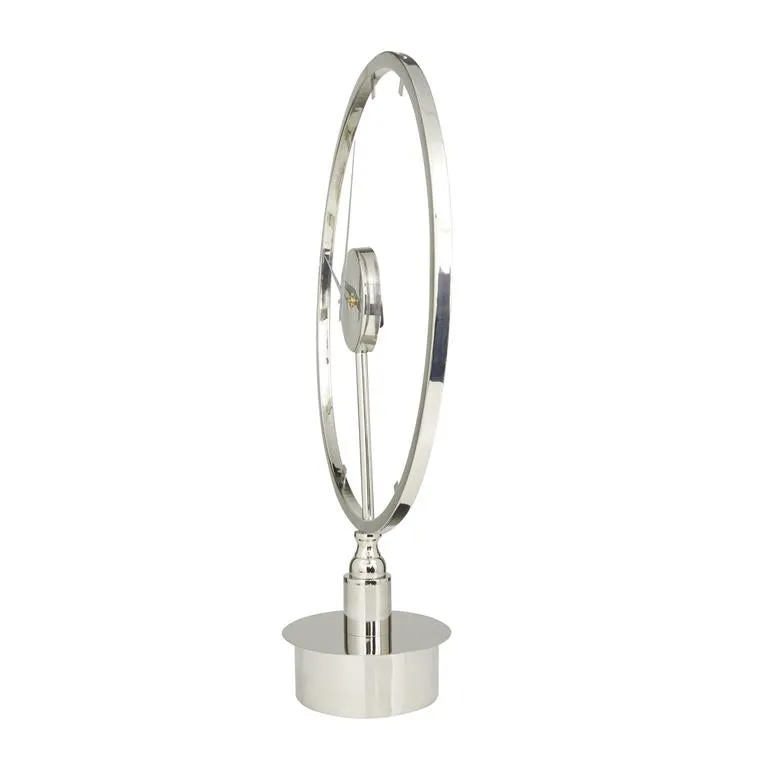 SILVER STAINLESS STEEL LARGE OPEN FRAME CLOCK