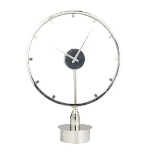 SILVER STAINLESS STEEL LARGE OPEN FRAME CLOCK