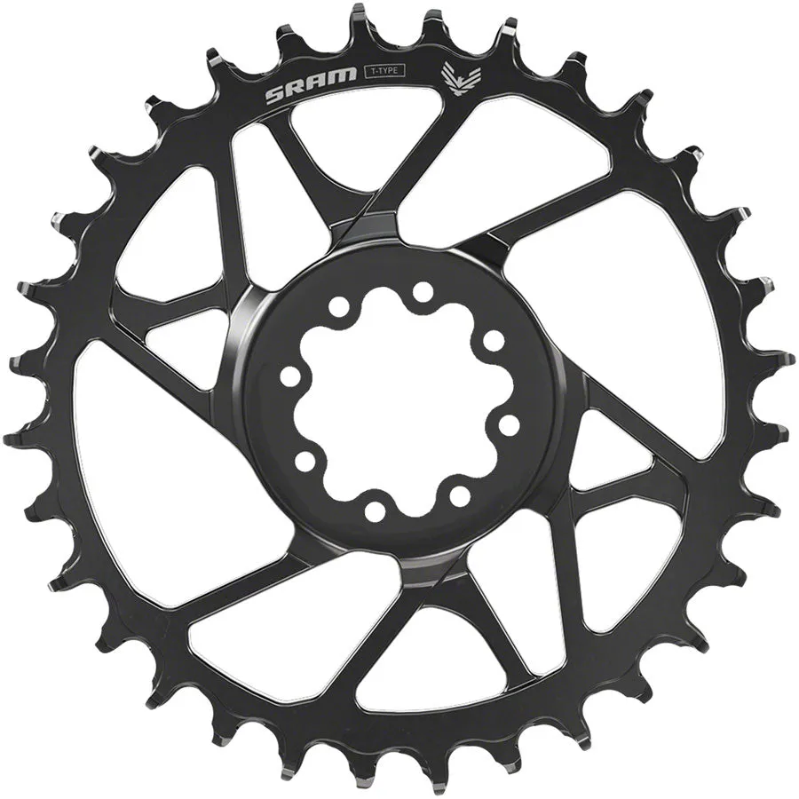 SRAM S1000 Eagle T-Type Direct Mount Chainring - 34t 12-Speed 8-Bolt Direct Mount 3mm Offset Aluminum BLK