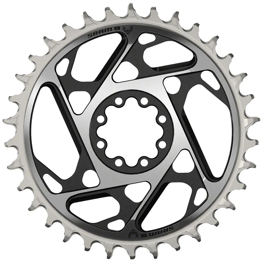SRAM XX SL Eagle T-Type Direct Mount Chainring - 34t 12-Speed 8-Bolt Direct Mount 3mm Offset Aluminum BLK/Silver D1 - Open Box, New