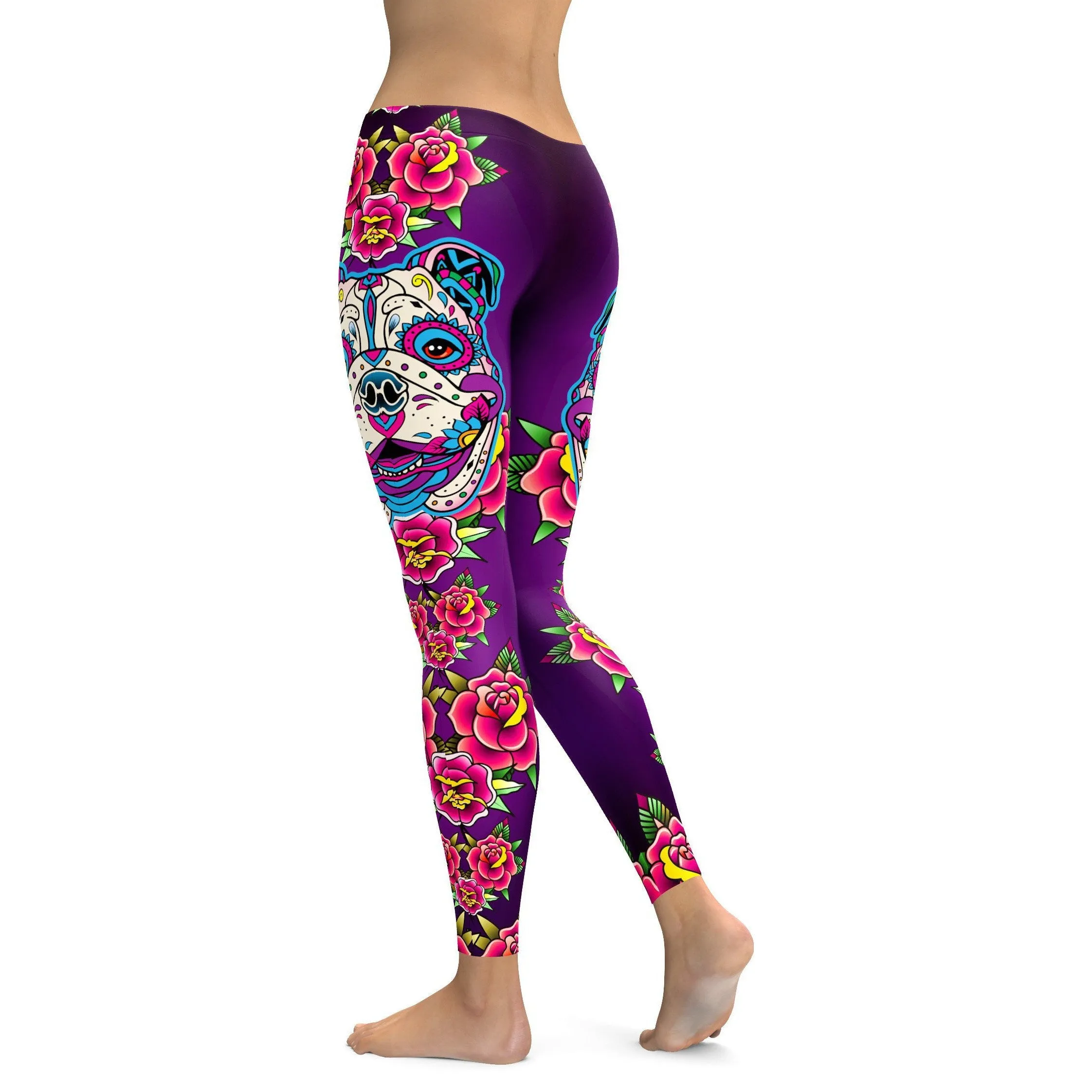 Sugar Skull Bulldog Leggings