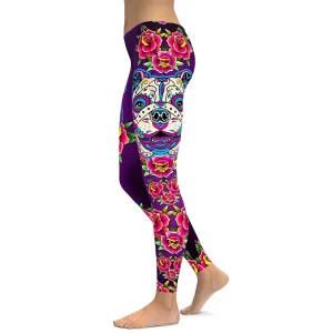 Sugar Skull Bulldog Leggings