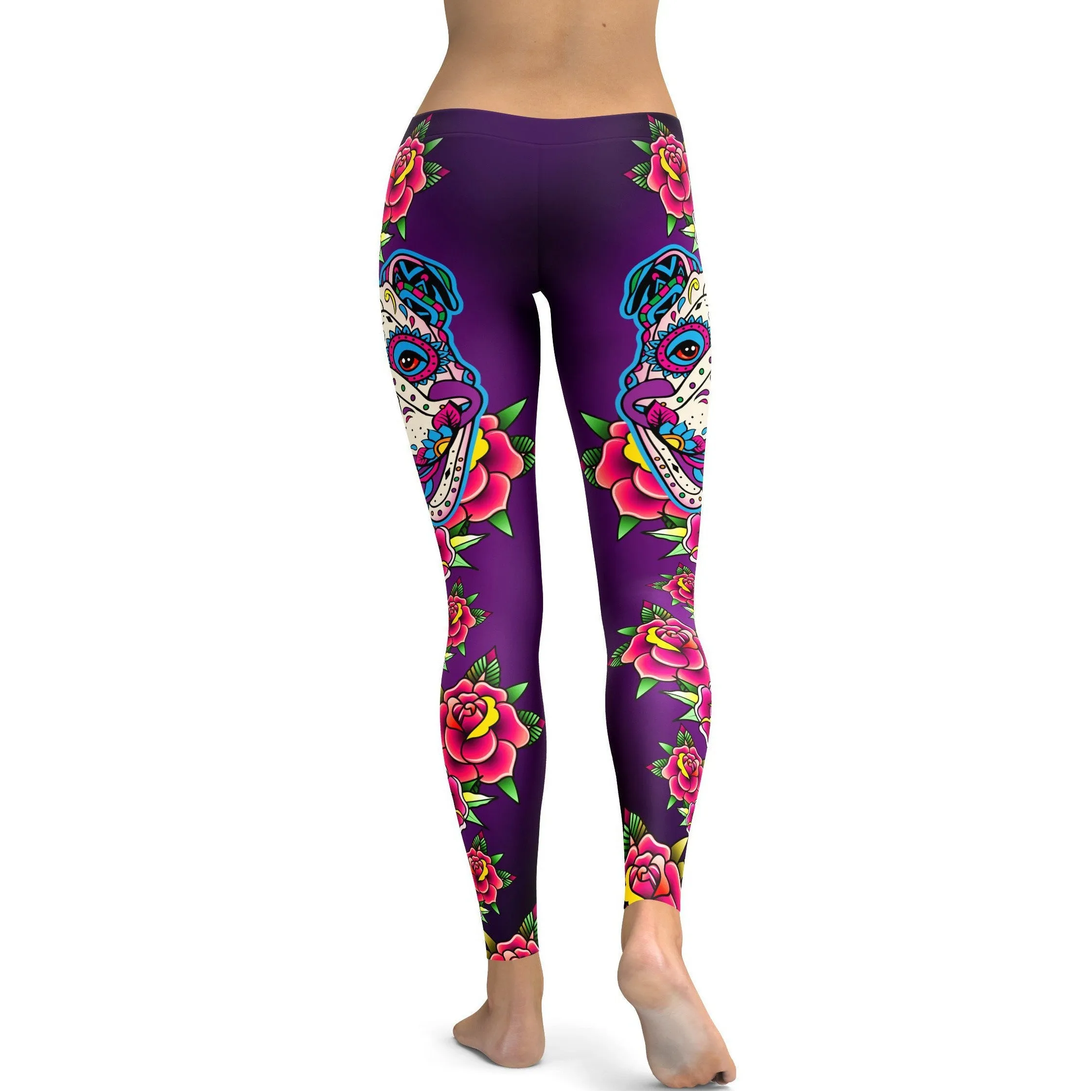 Sugar Skull Bulldog Leggings