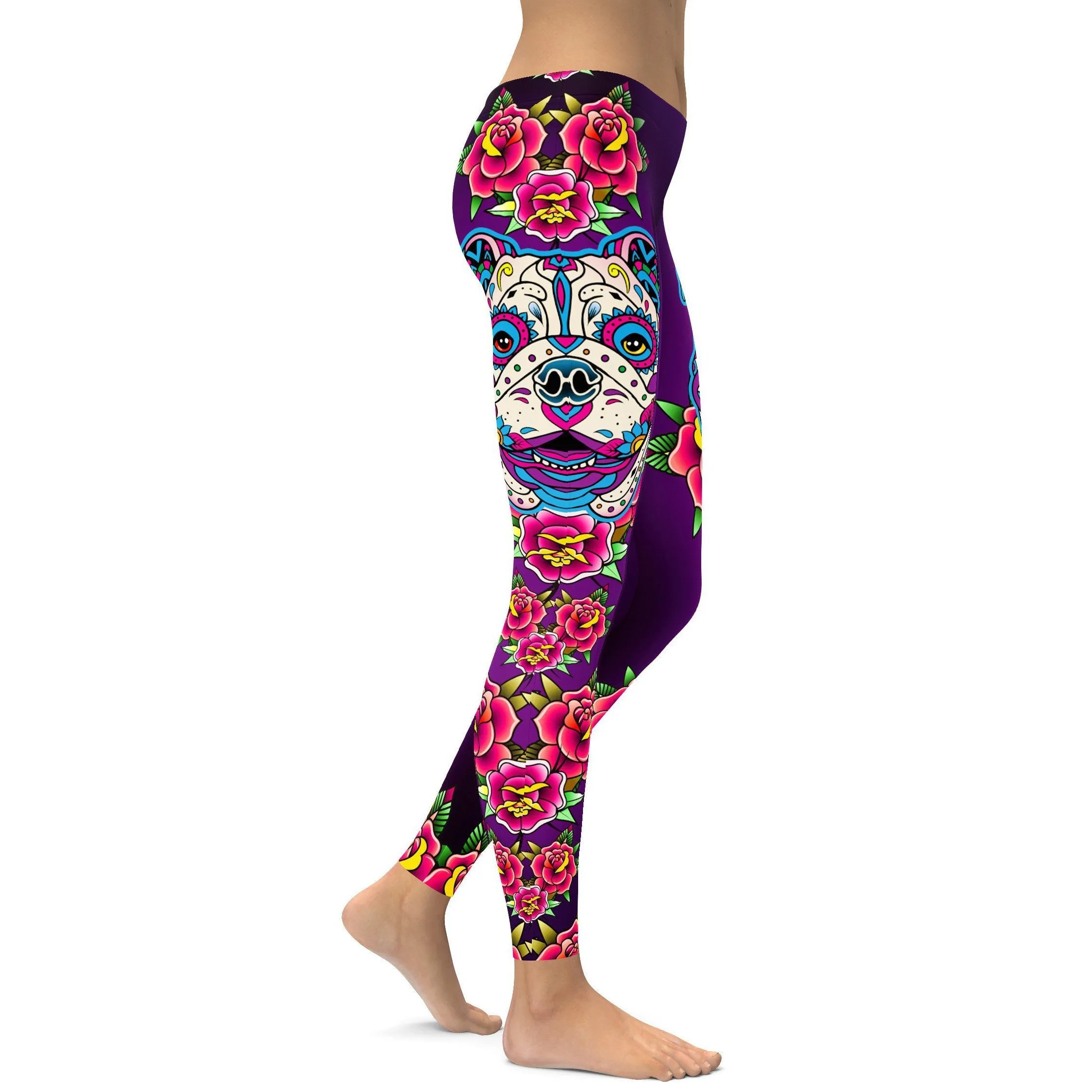 Sugar Skull Bulldog Leggings