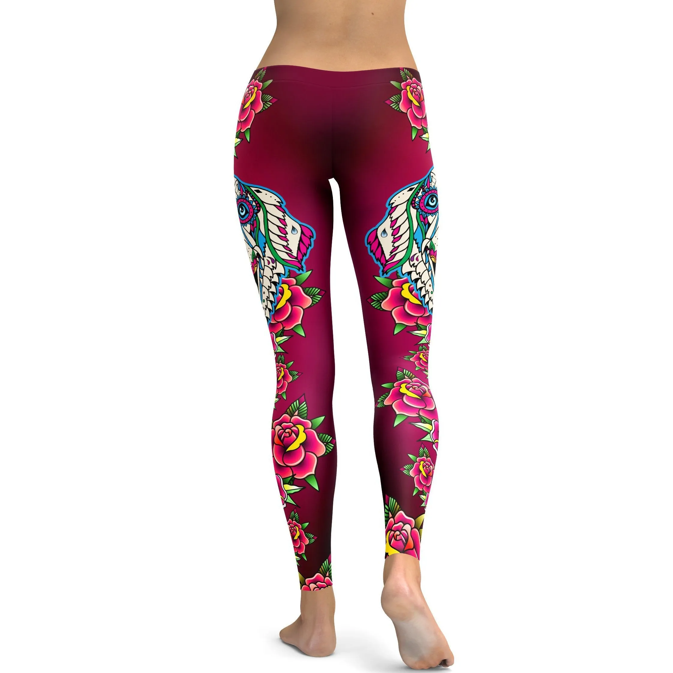 Sugar Skull Golden Retriever Leggings