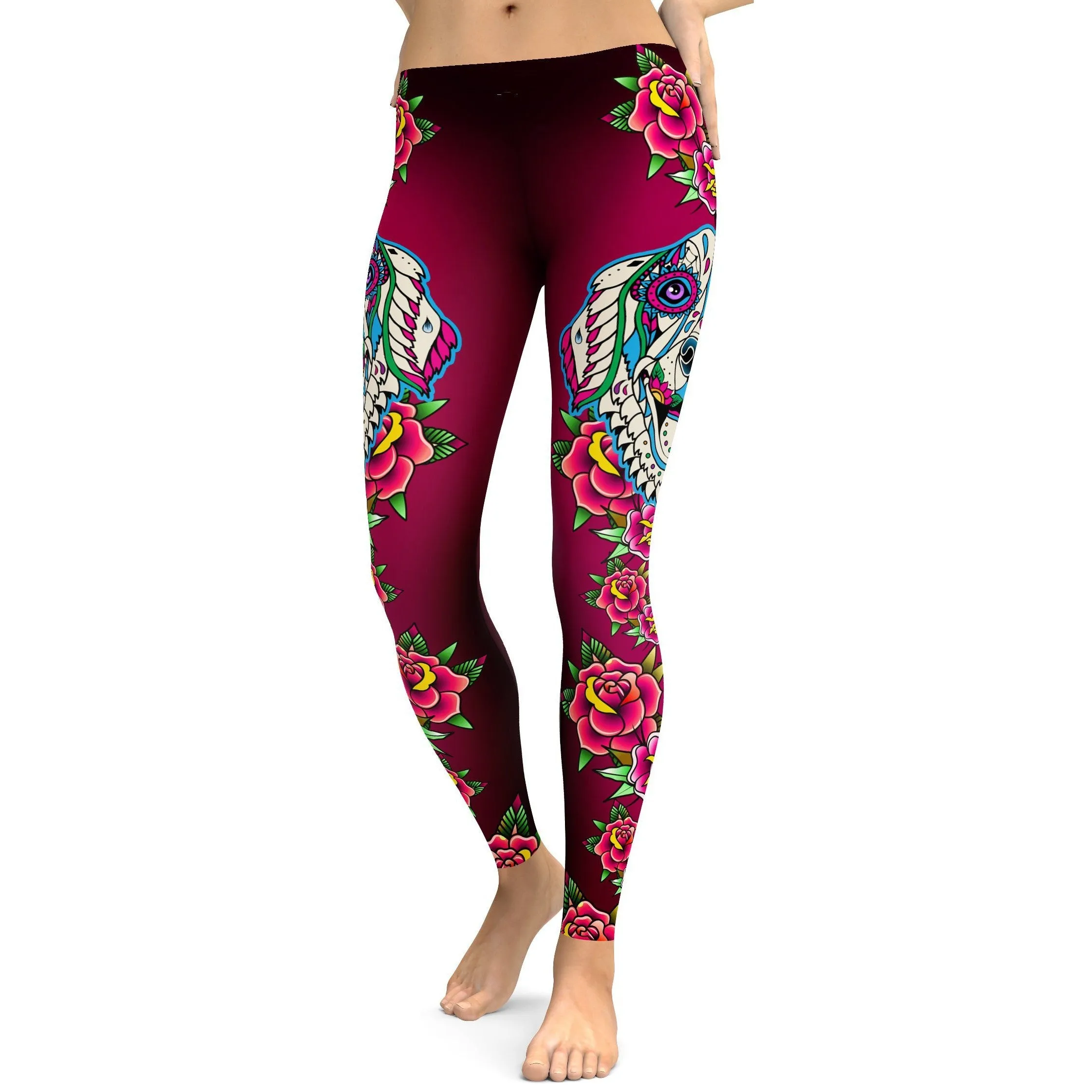 Sugar Skull Golden Retriever Leggings