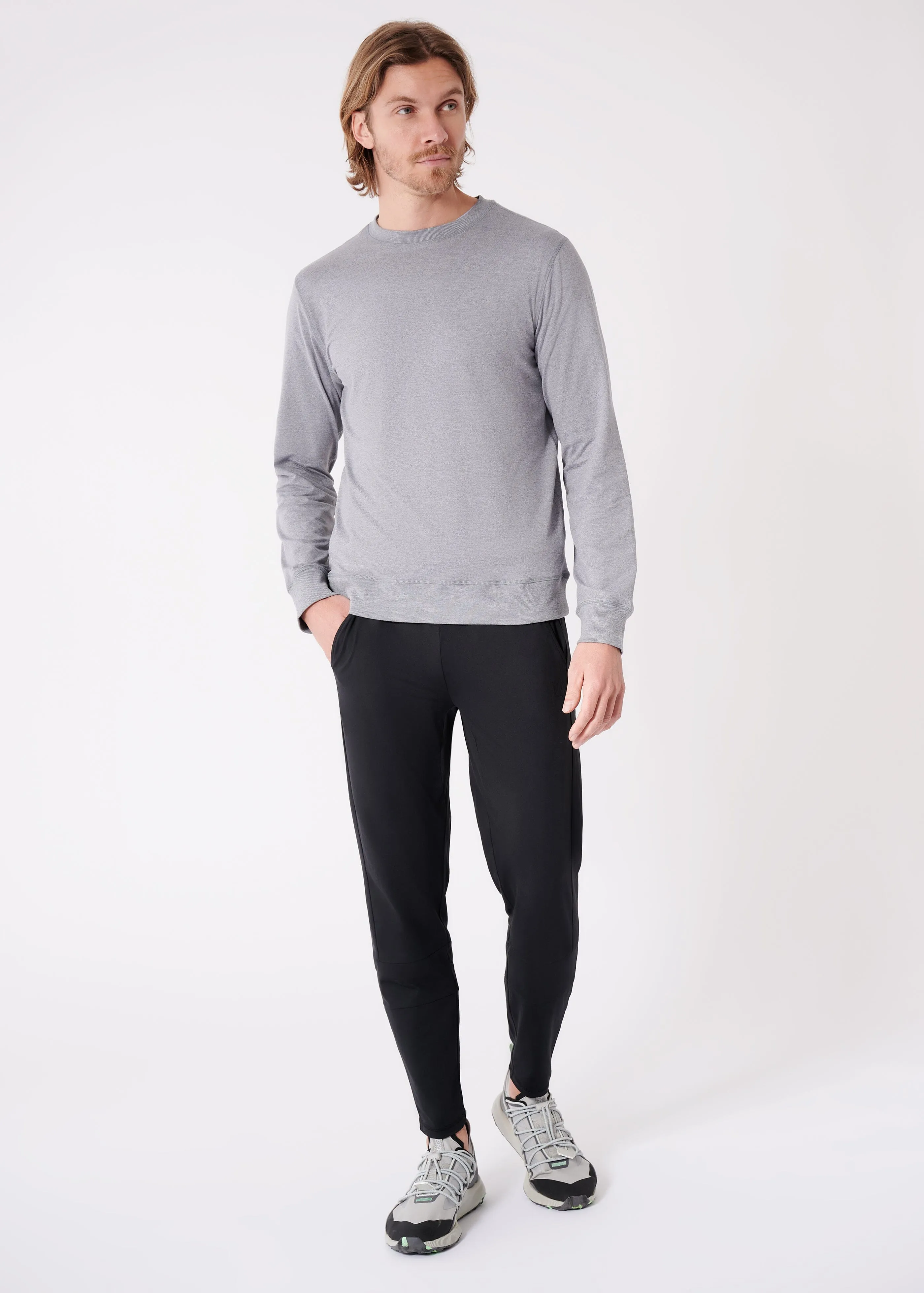 Summit Long-Sleeve Crew | Medium Heather Grey
