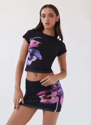 Sunset Bliss Mesh Tee - Cosmo Floral