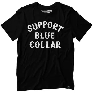 Support Blue Collar Tee - Black