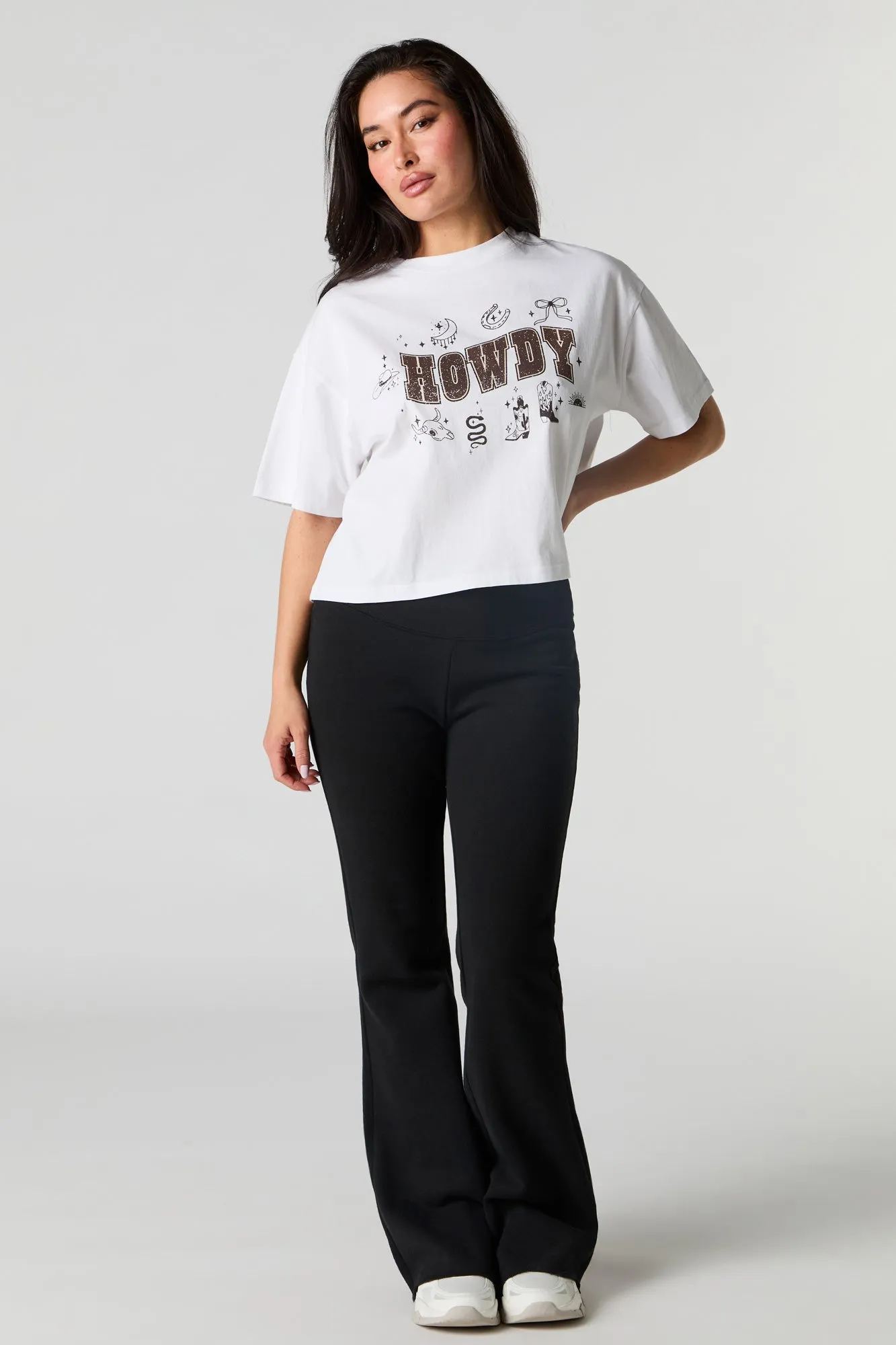 T-shirt carré à imprimé Western