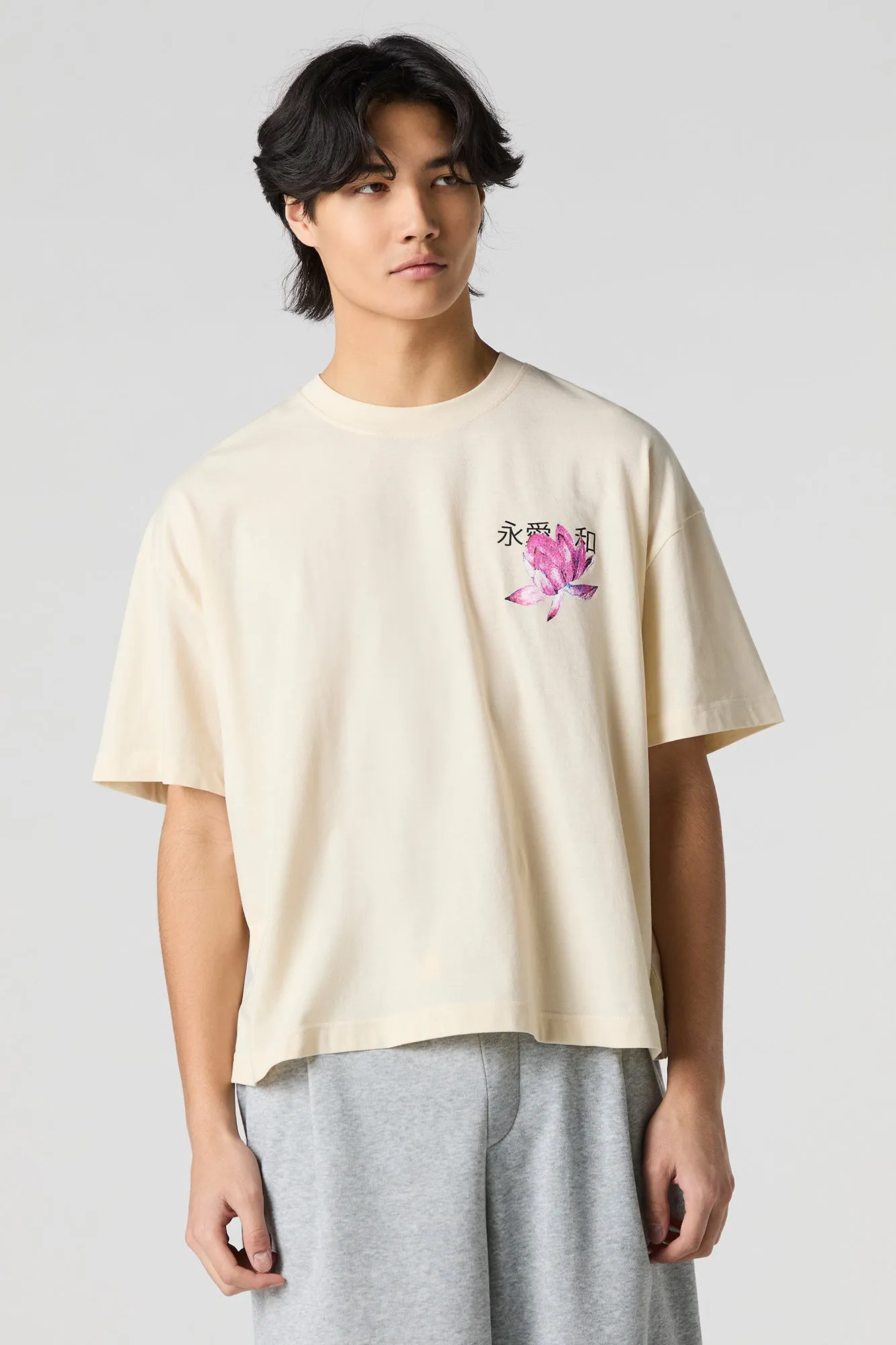 T-shirt carré à imprimé