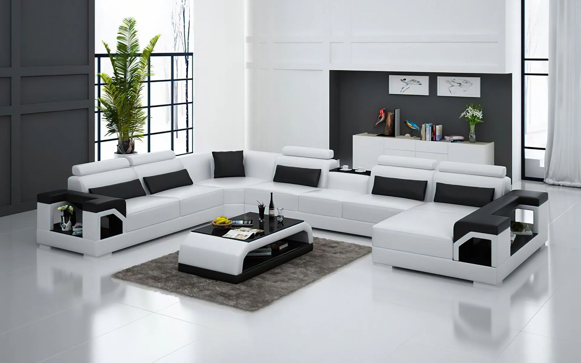 Talos Modern U-Shape Leather Sectional