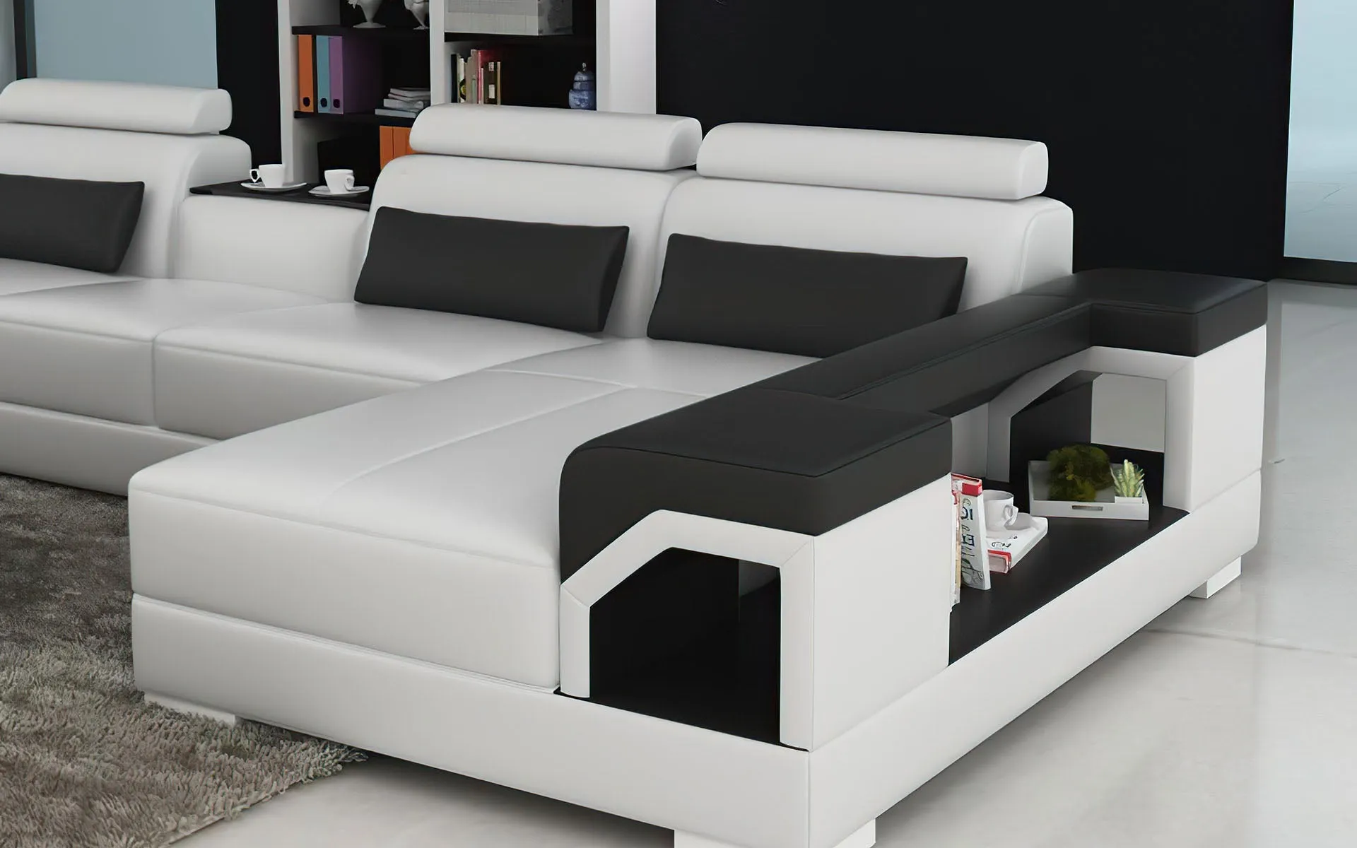 Talos Modern U-Shape Leather Sectional