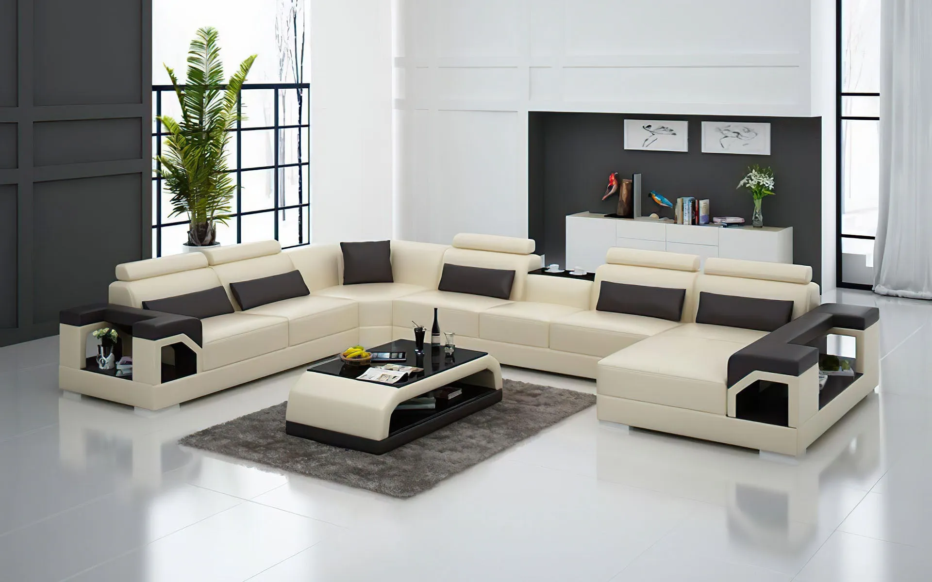 Talos Modern U-Shape Leather Sectional