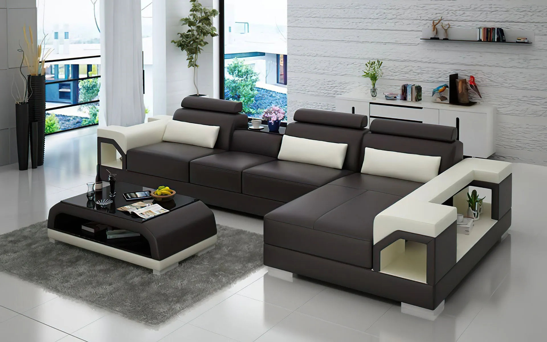 Talos Small Modern Leather Sectional