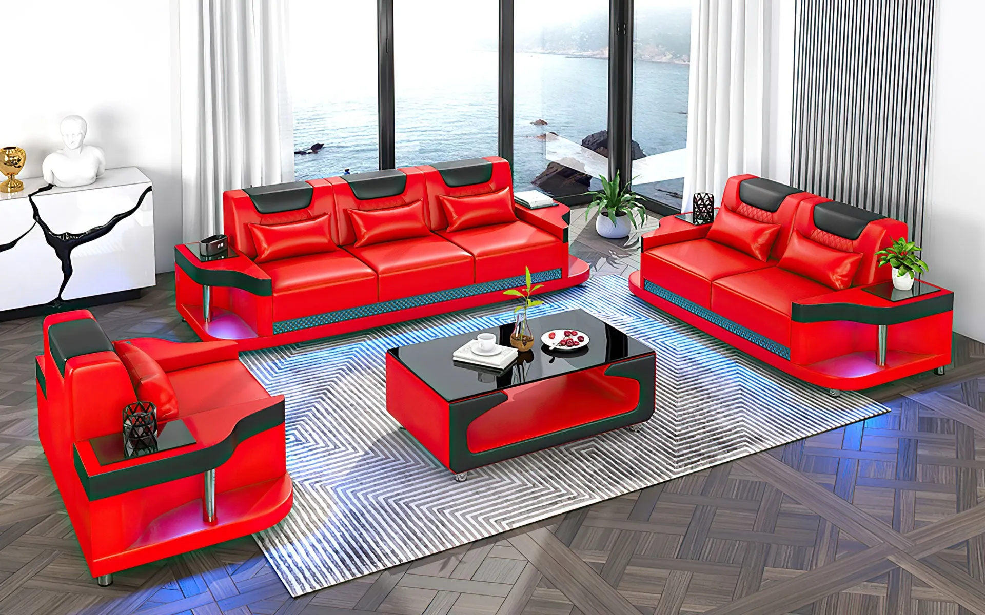 Tate Modern Leather Sofa Set