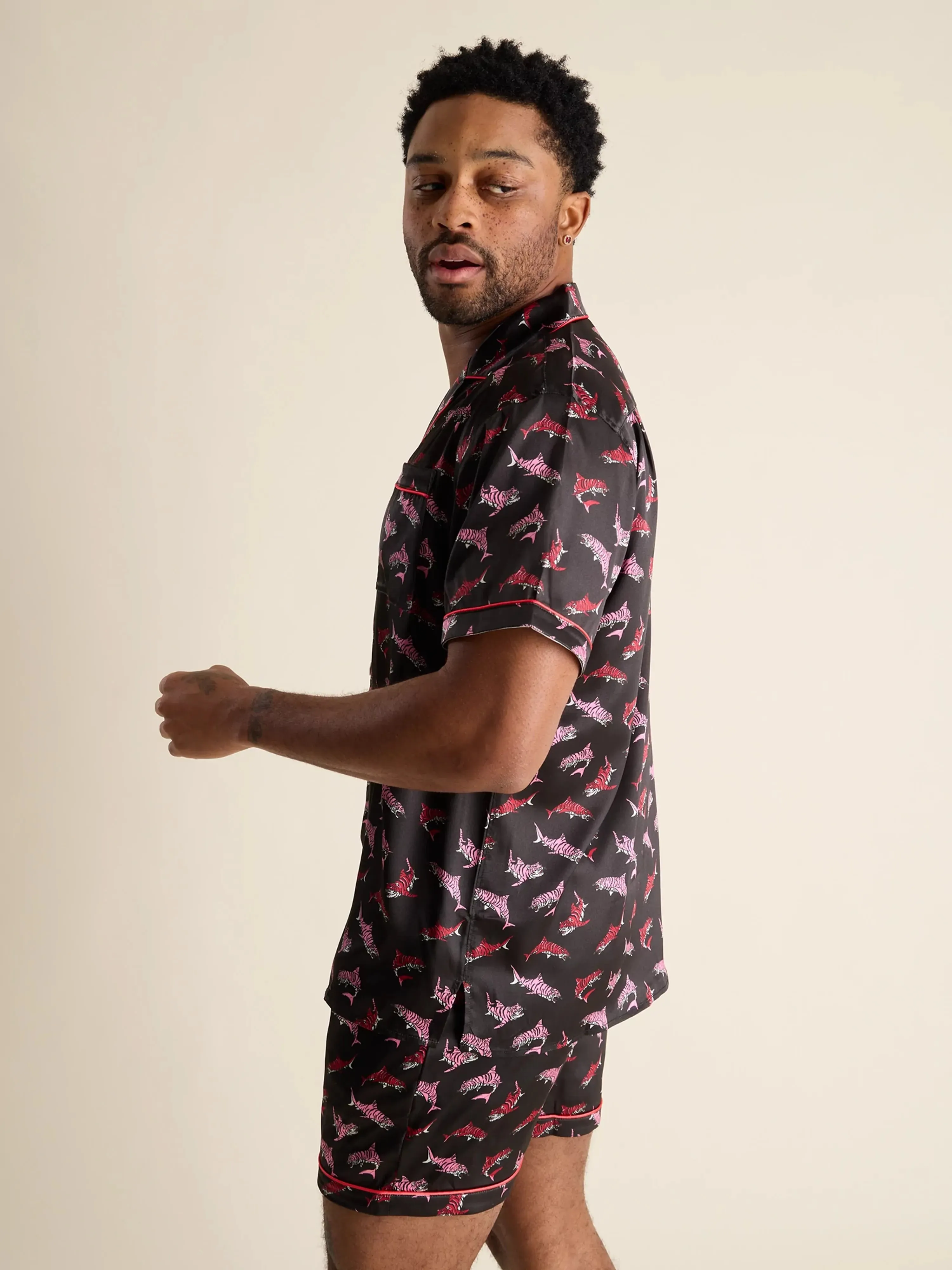 The Lions, Tigers, and Sharks, Oh My! (Satin Sleep Shirt)