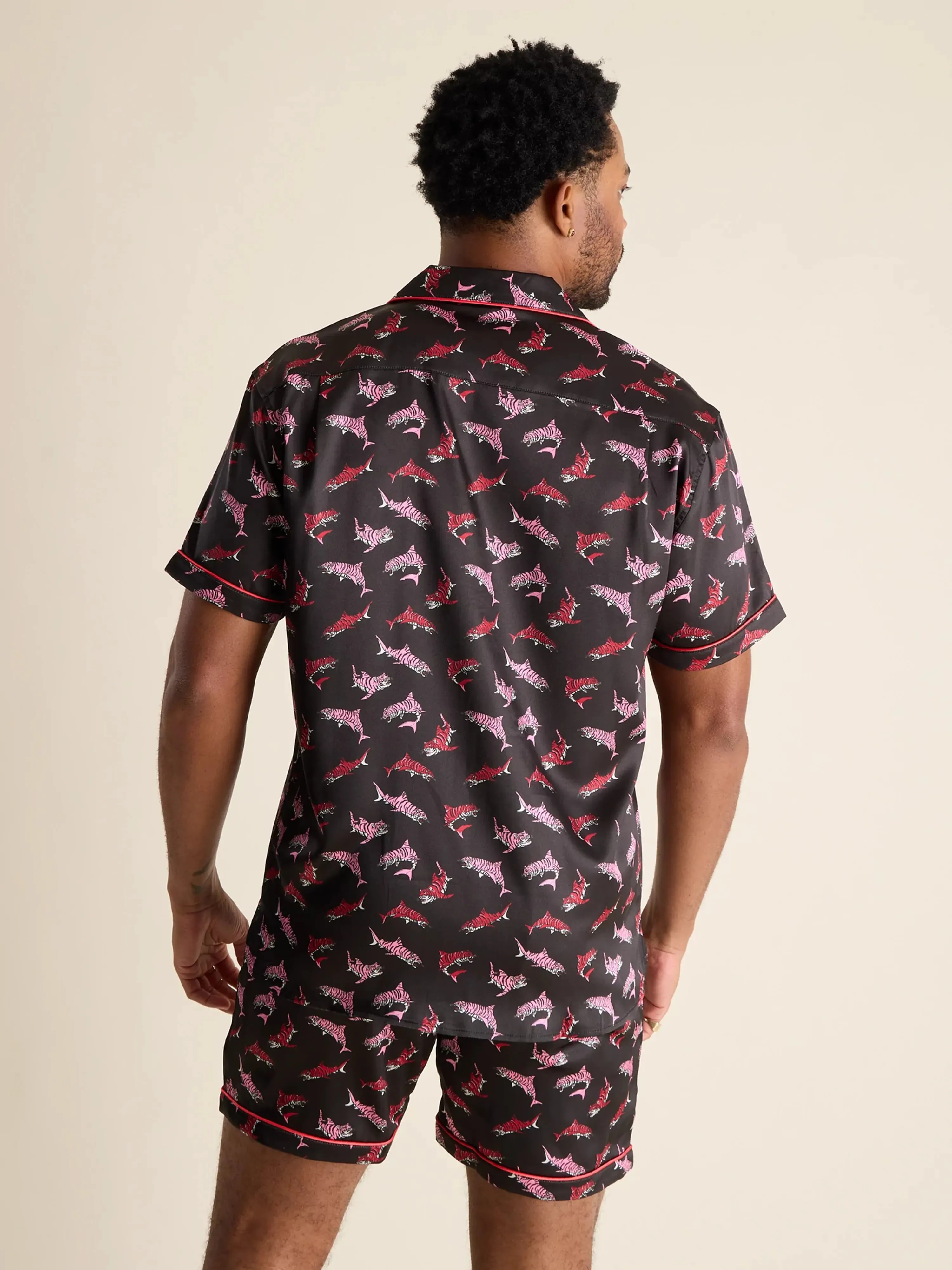 The Lions, Tigers, and Sharks, Oh My! (Satin Sleep Shirt)